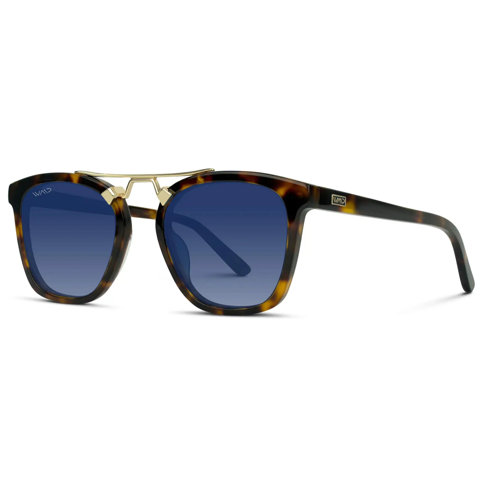 Whiskey Brown Tortoise / Blue Gradient Lens || Trendy Whiskey Brown Tortoise Frame with Polarized Blue Gradient Lenses
