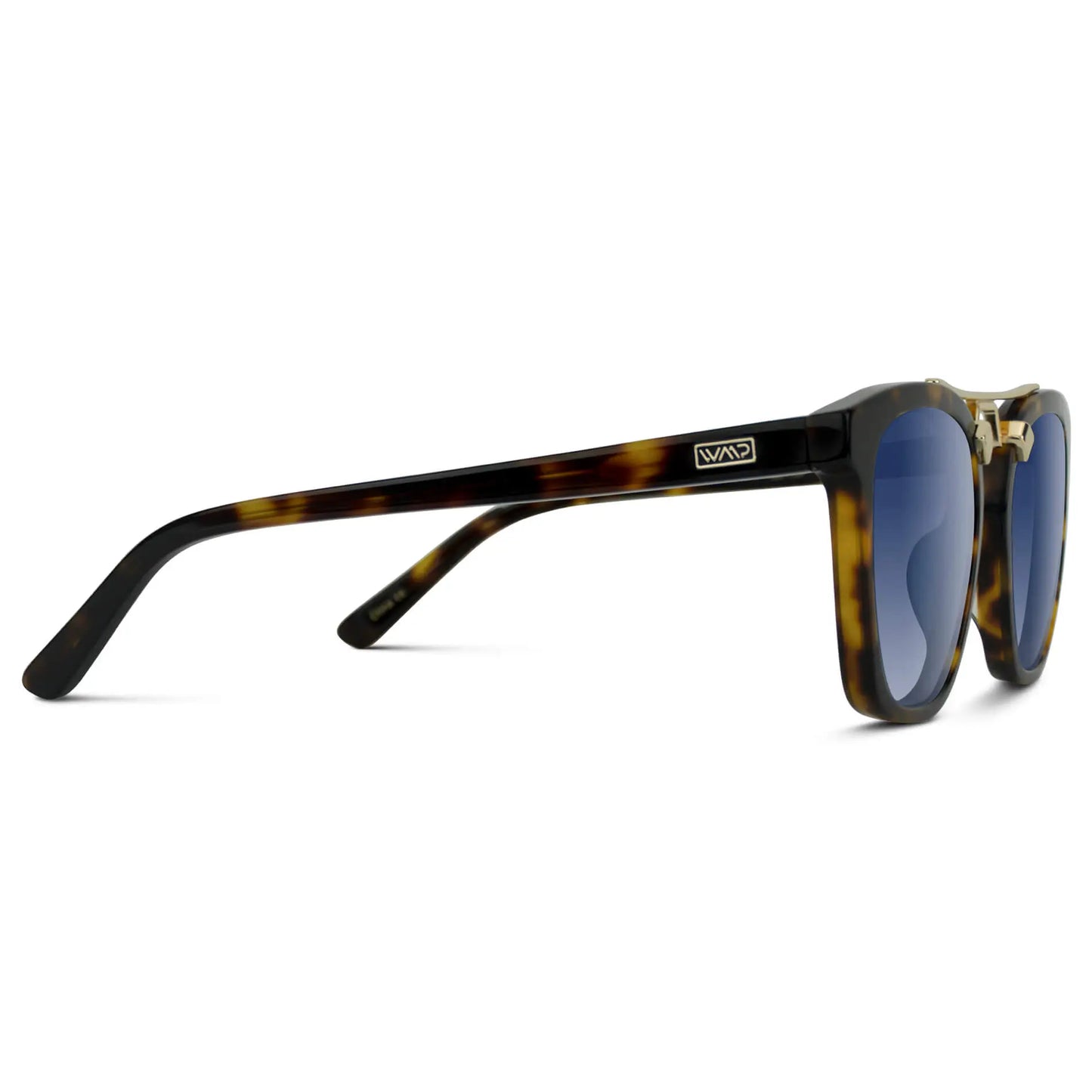 Whiskey Brown Tortoise / Blue Gradient Lens || Trendy Whiskey Brown Tortoise Frame with Polarized Blue Gradient Lenses