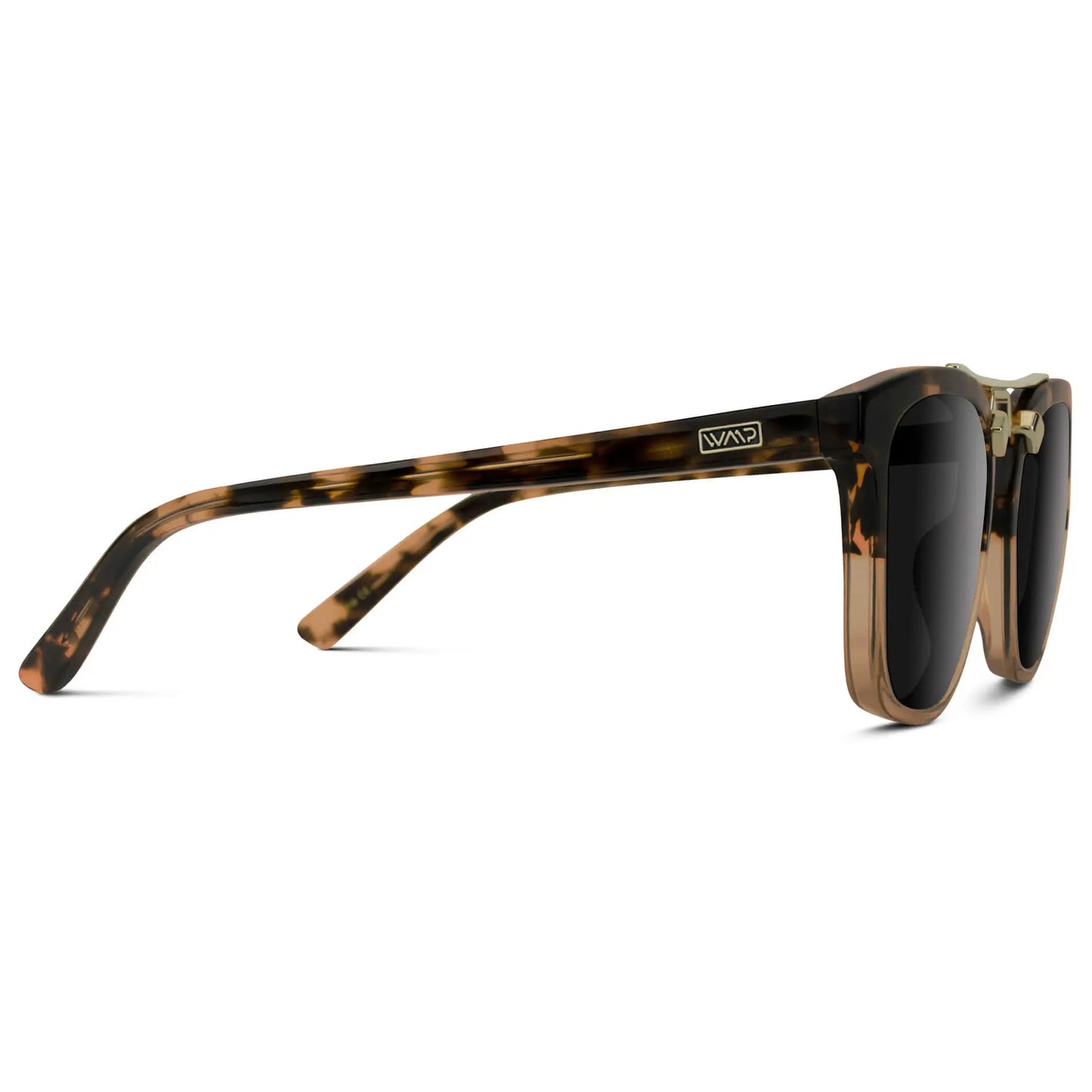 Crystal Brown Tortoise / Black Lens || Trendy Brown Tortoise Frame with Polarized Black Lenses