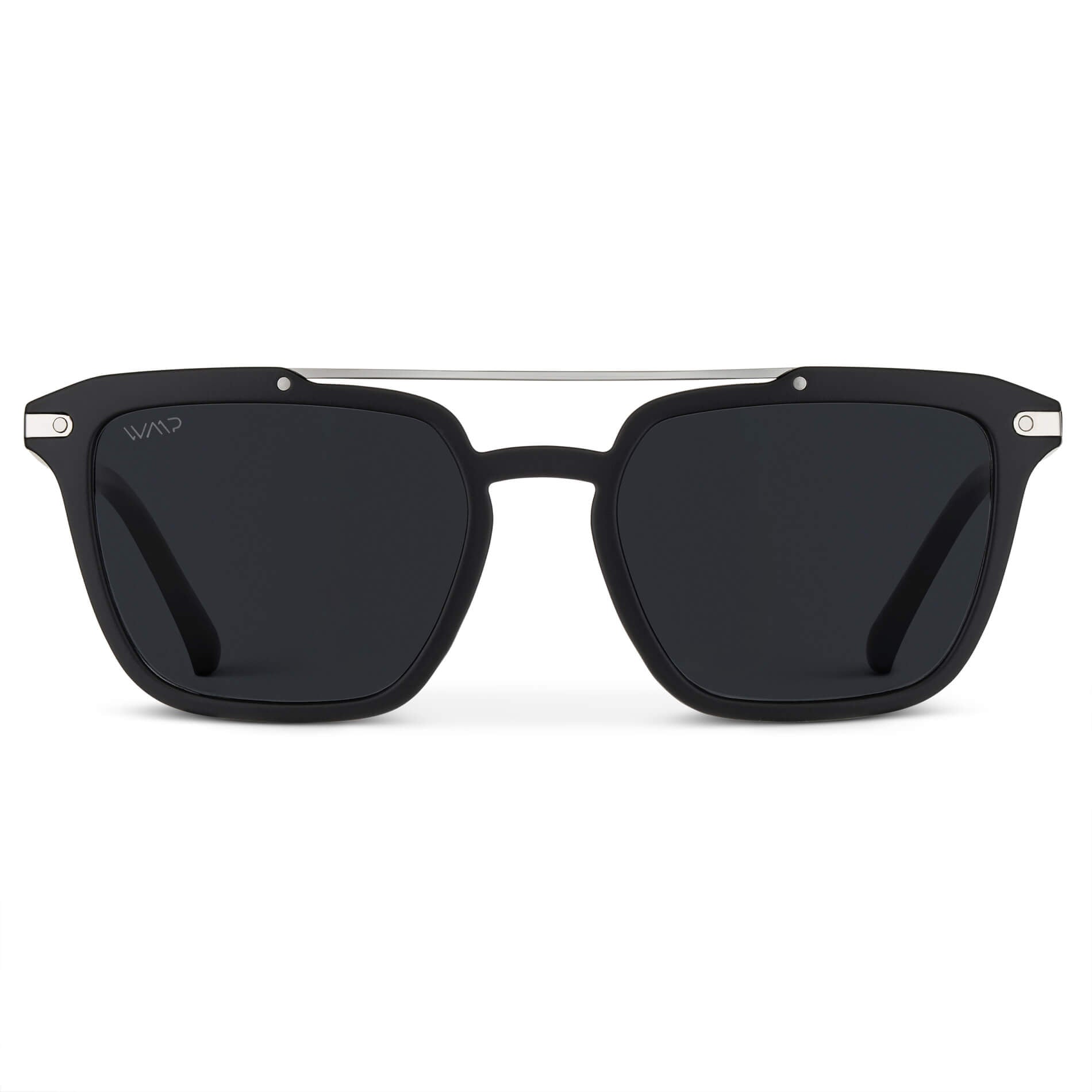 Matte Black / Black Lens || Black Square Sunglasses with Black Lenses