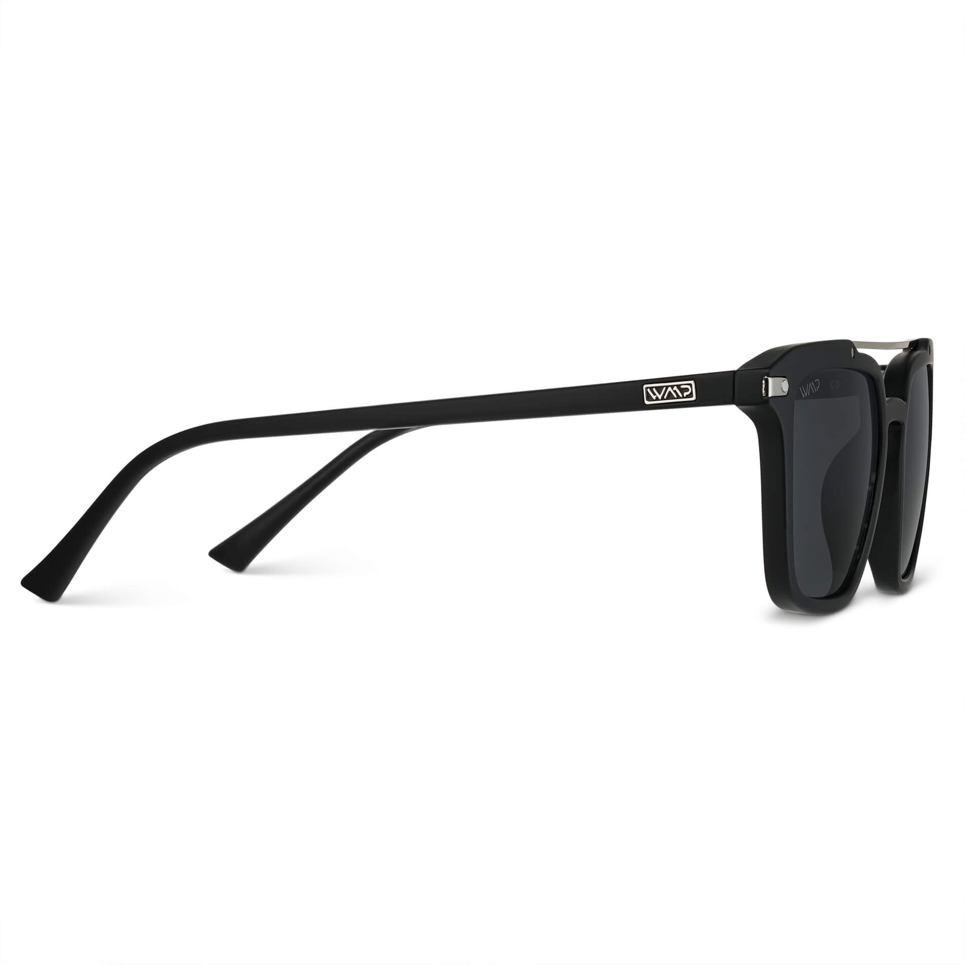 Matte Black / Black Lens || Black Square Sunglasses with Black Lenses