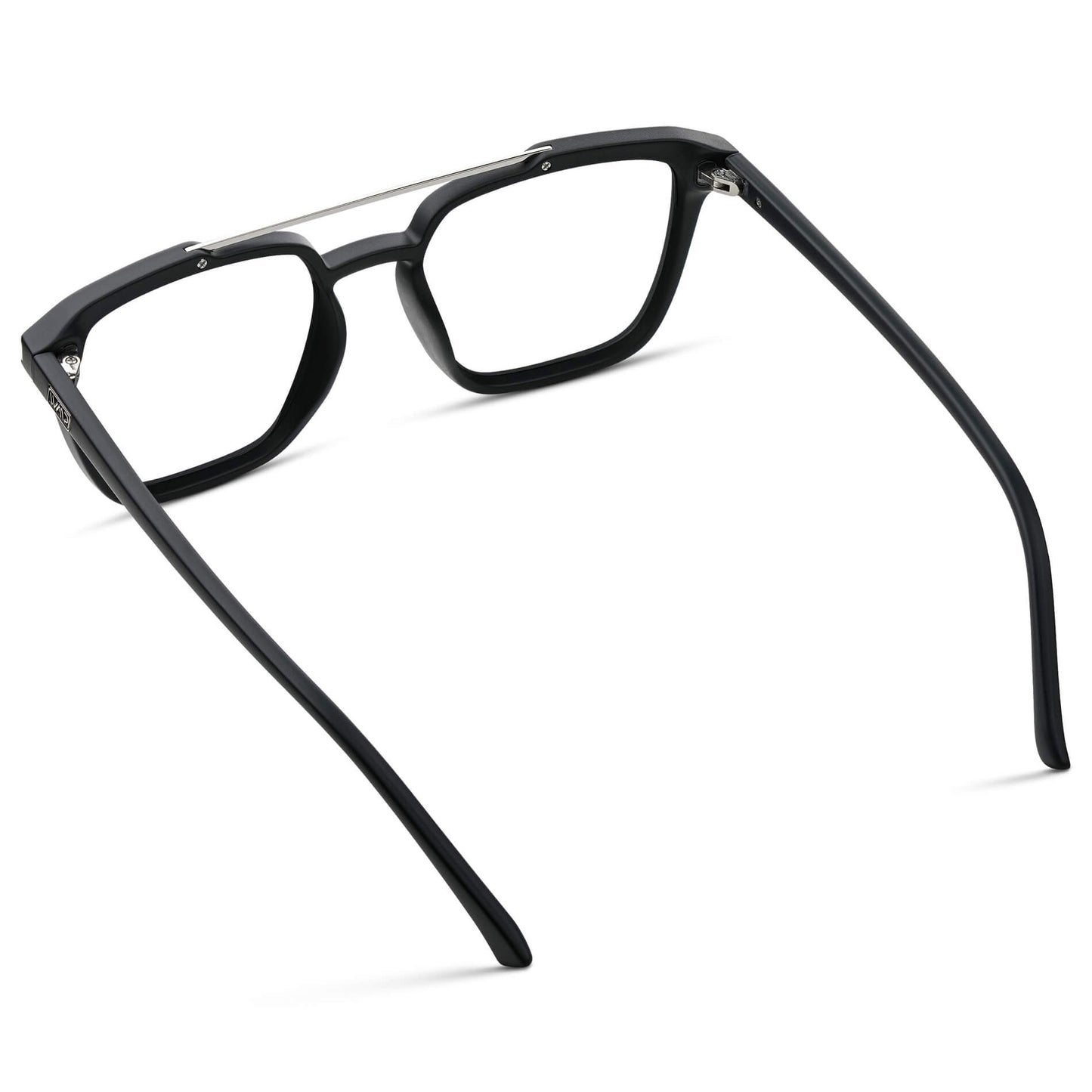 Matte Black || Black Square Eyeglasses with Clear Lenses