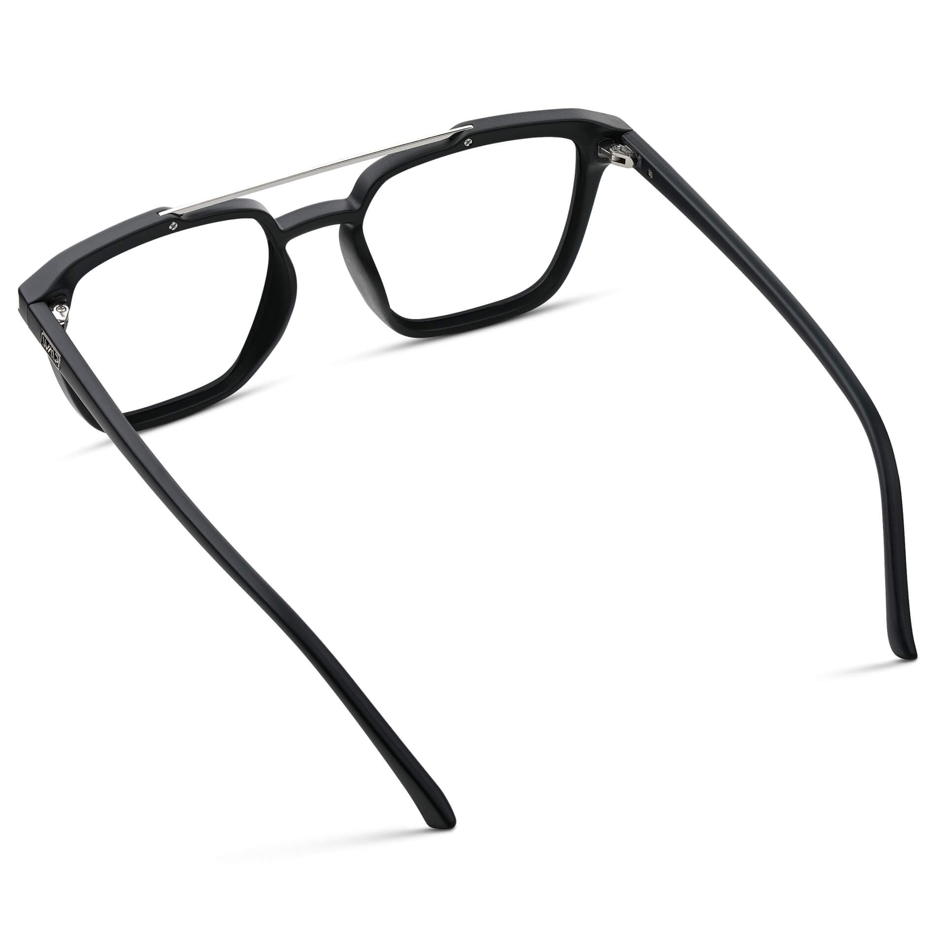 Matte Black || Black Square Eyeglasses with Clear Lenses