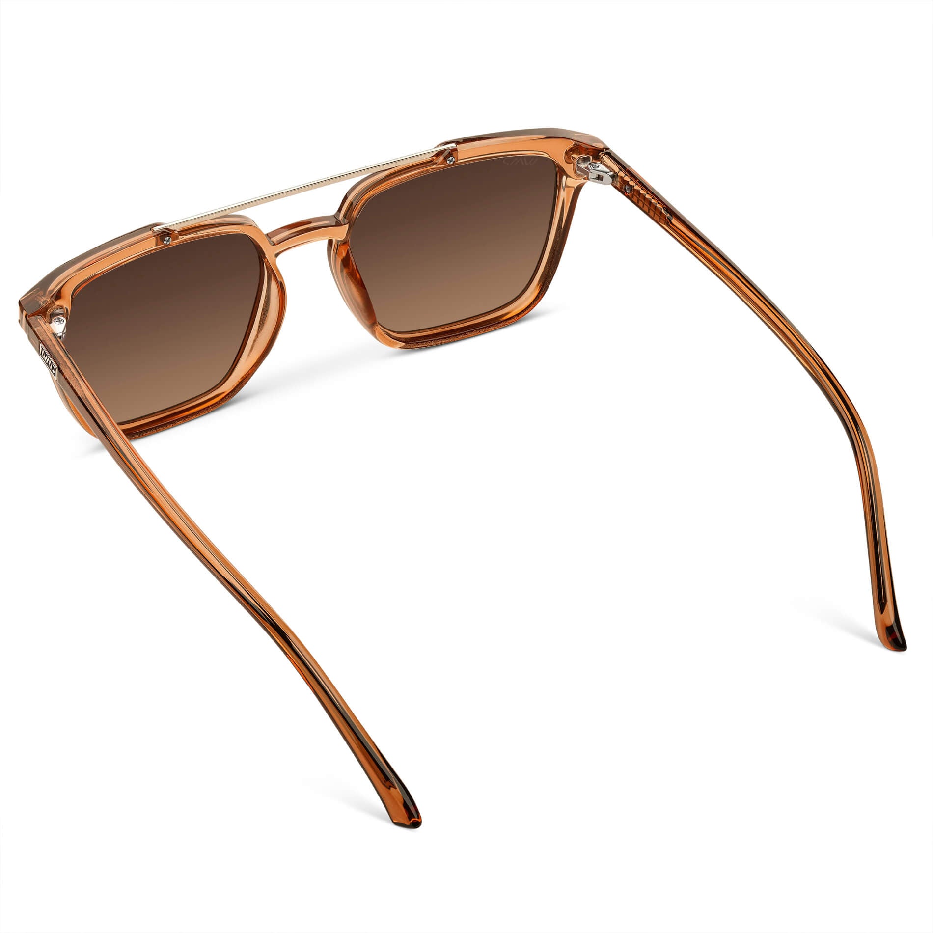 Crystal Brown / Brown Gradient Lens || Brown Square Sunglasses with Brown Lenses