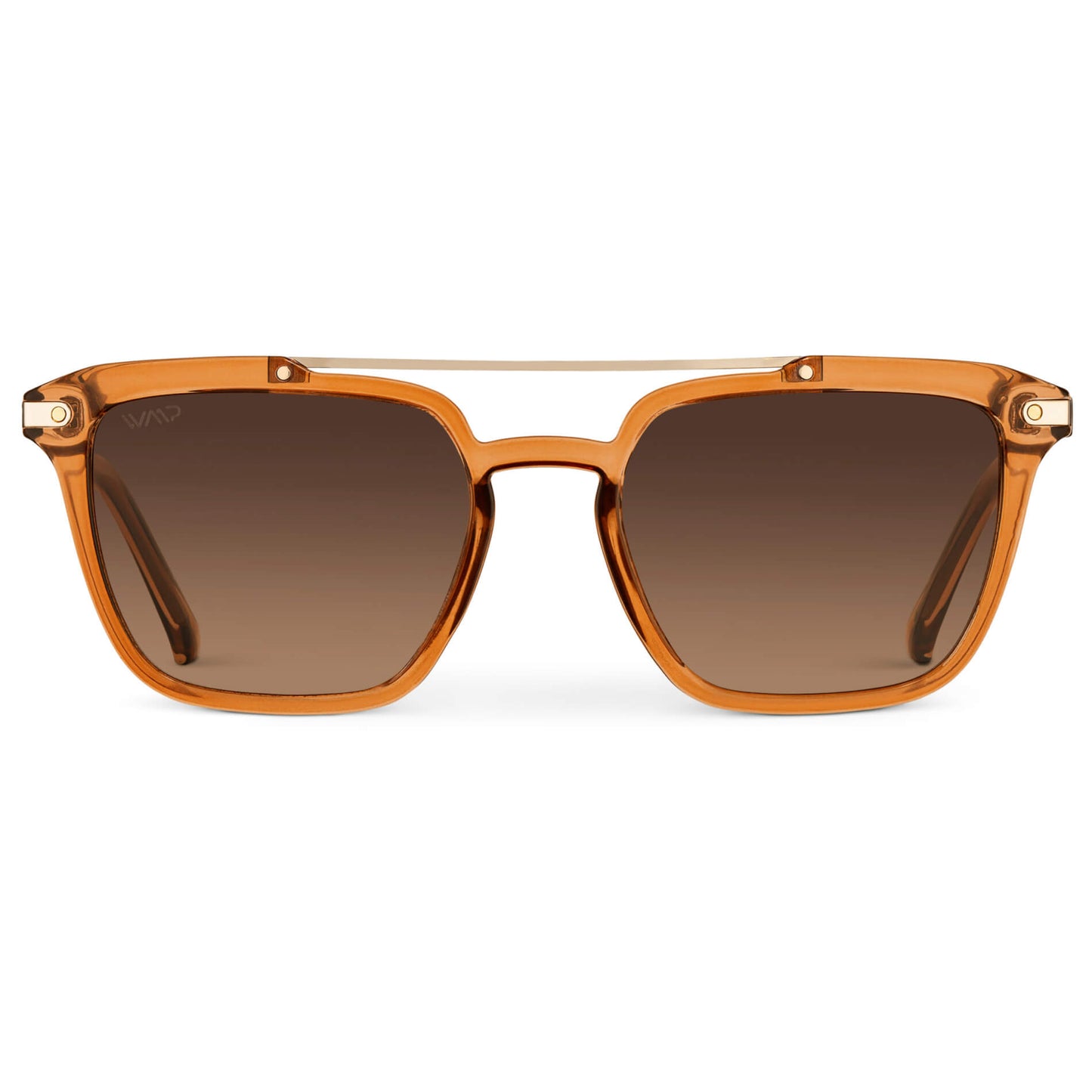 Crystal Brown / Brown Gradient Lens || Brown Square Sunglasses with Brown Lenses