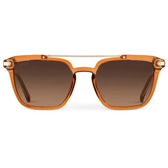 Crystal Brown / Brown Gradient Lens || Men's Brown Square Sunglasses with Brown Polarized Lenses