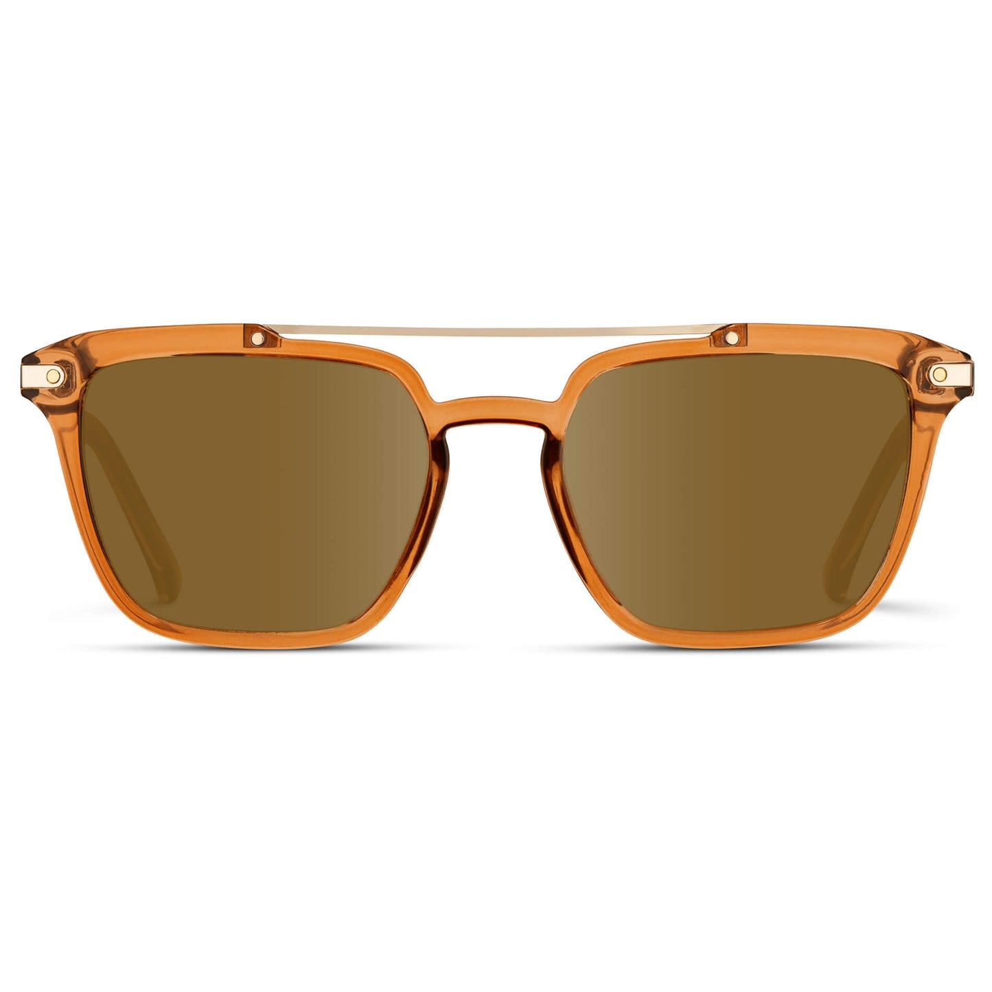 Crystal Brown / Amber Lens || Brown Square Sunglasses with Brown Lenses
