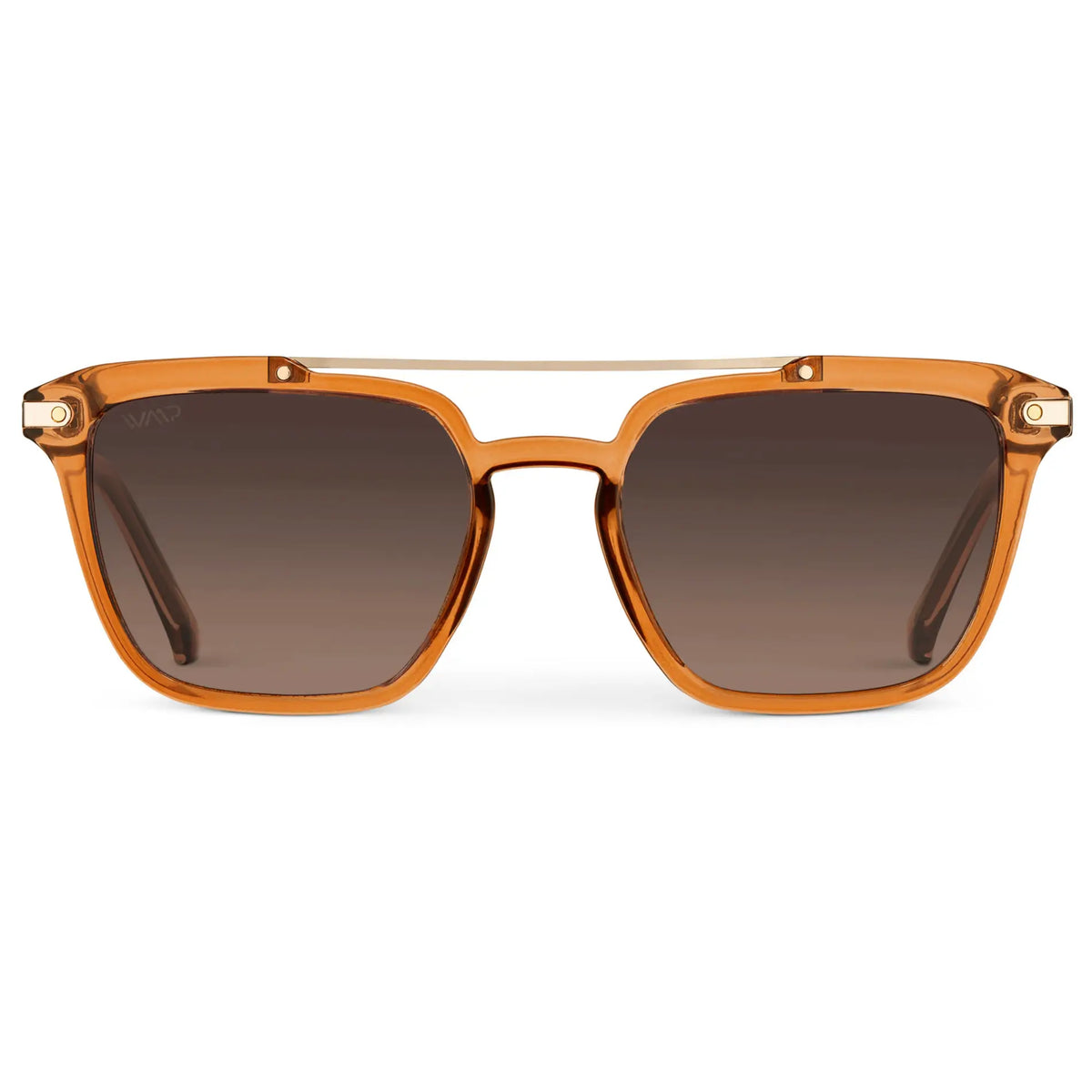 Crystal Brown / Brown Gradient Lens || Men's Brown Square Sunglasses with Brown Polarized Lenses