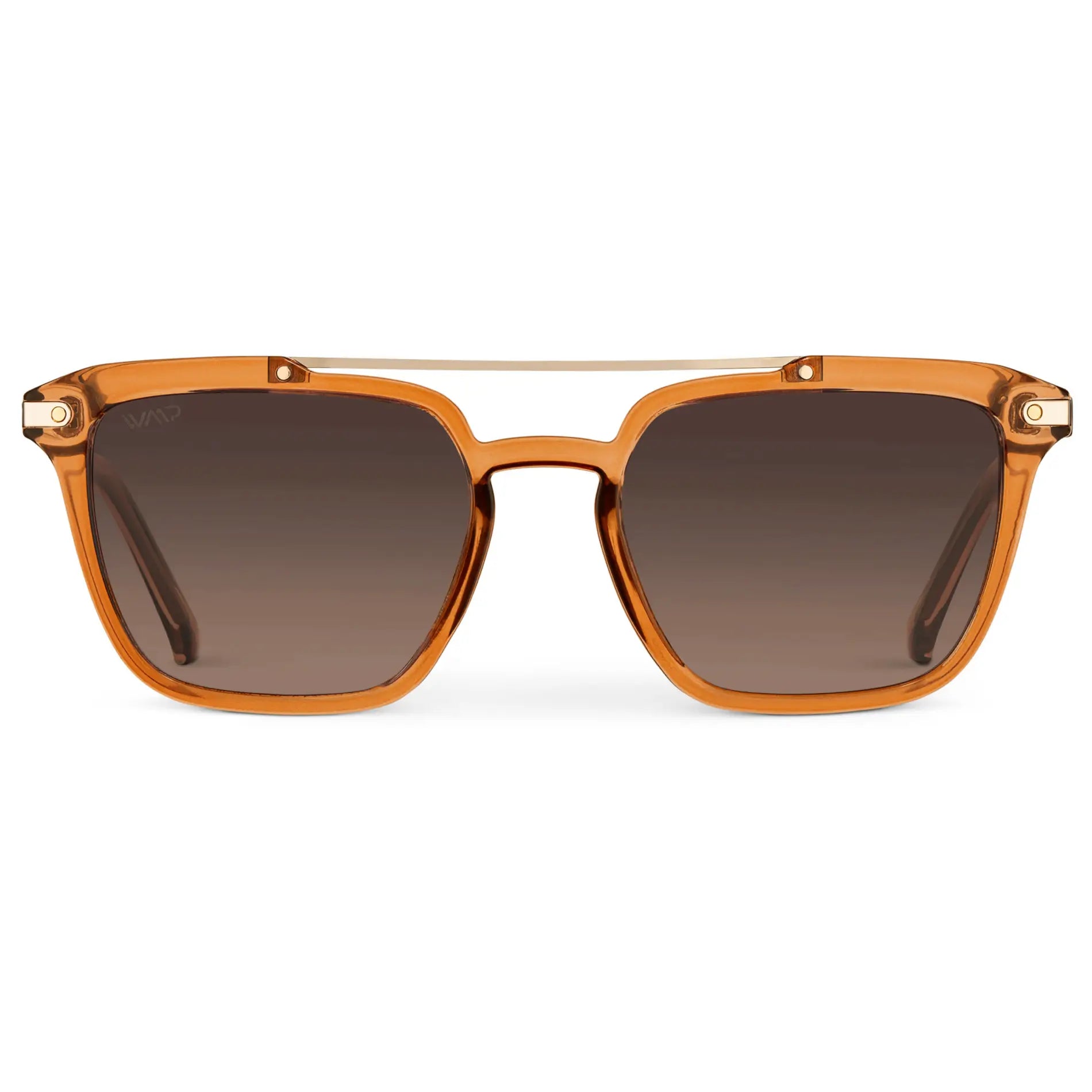 Crystal Brown / Brown Gradient Lens || Men's Brown Square Sunglasses with Brown Polarized Lenses