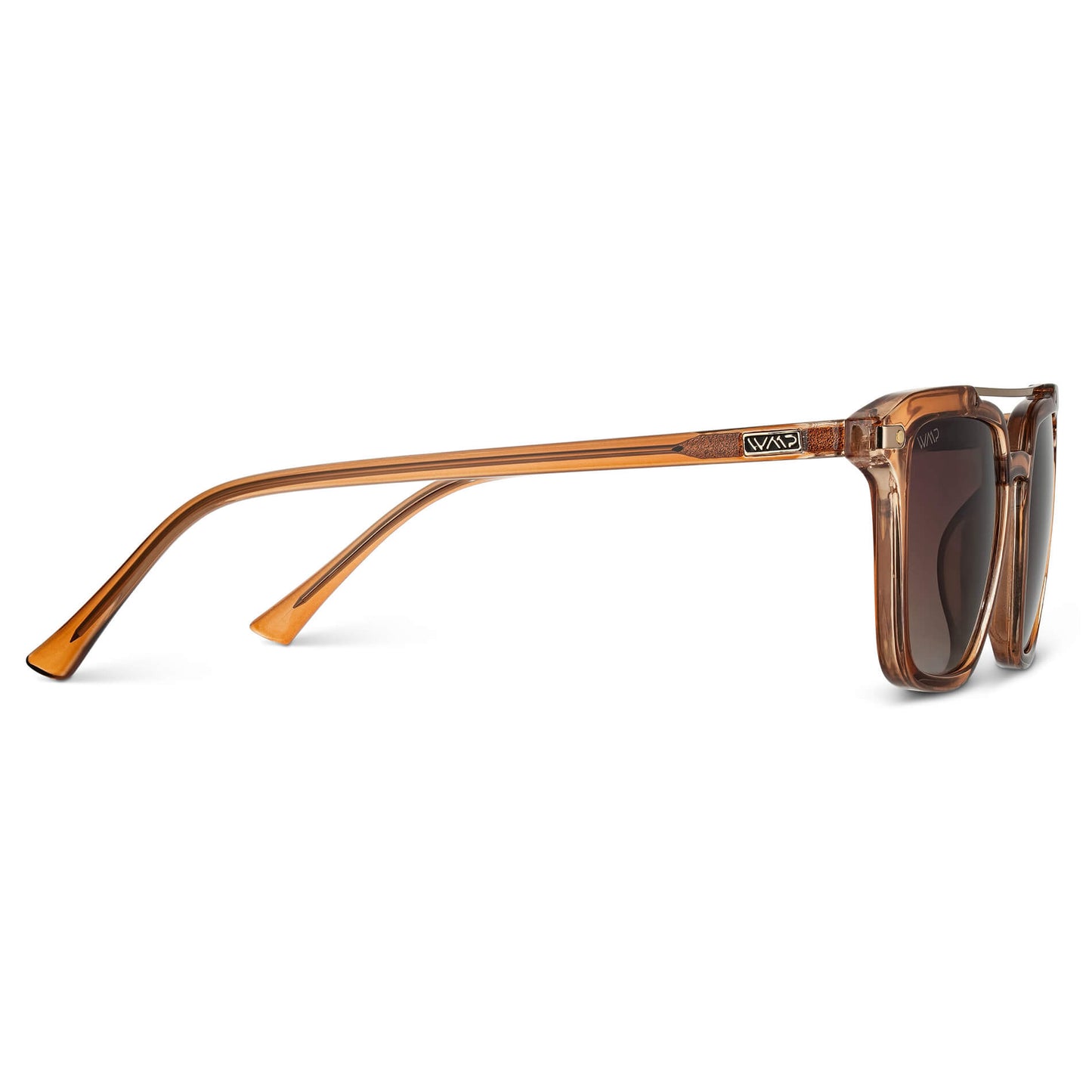 Crystal Brown / Brown Gradient Lens || Brown Square Sunglasses with Brown Lenses