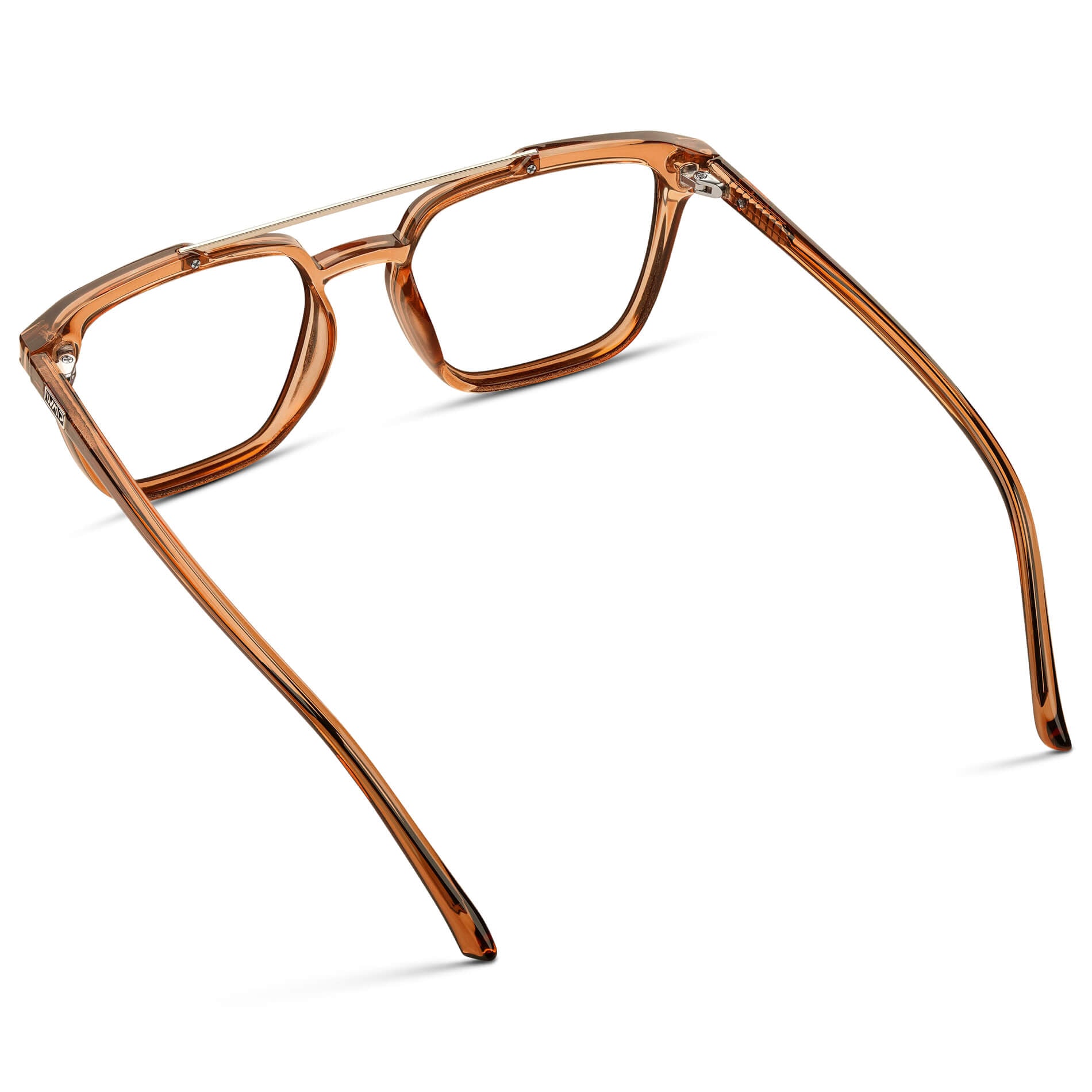 Crystal Brown || Brown Square Eyeglasses with Clear Lenses