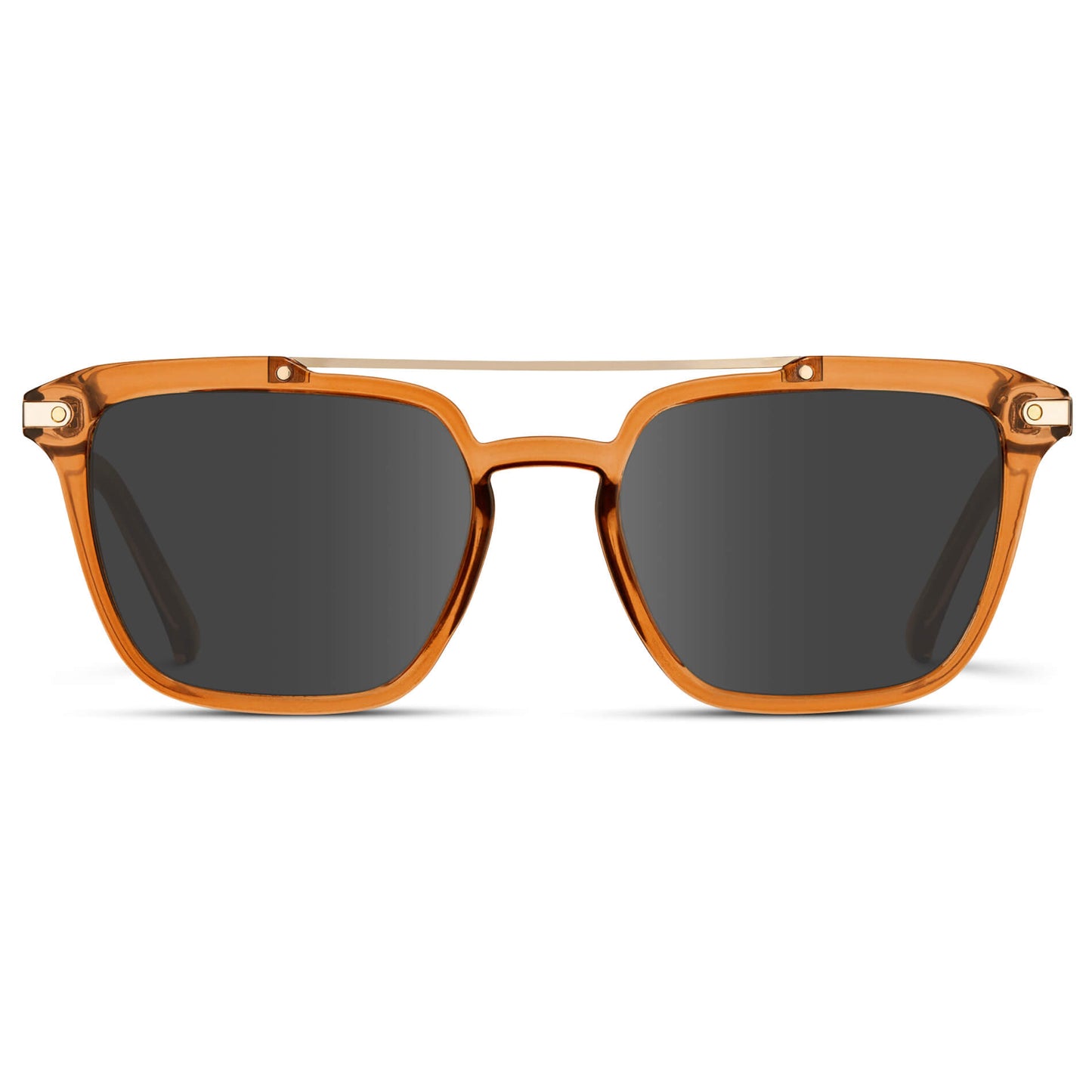 Crystal Brown / Grey Lens || Brown Square Sunglasses with Grey Lenses