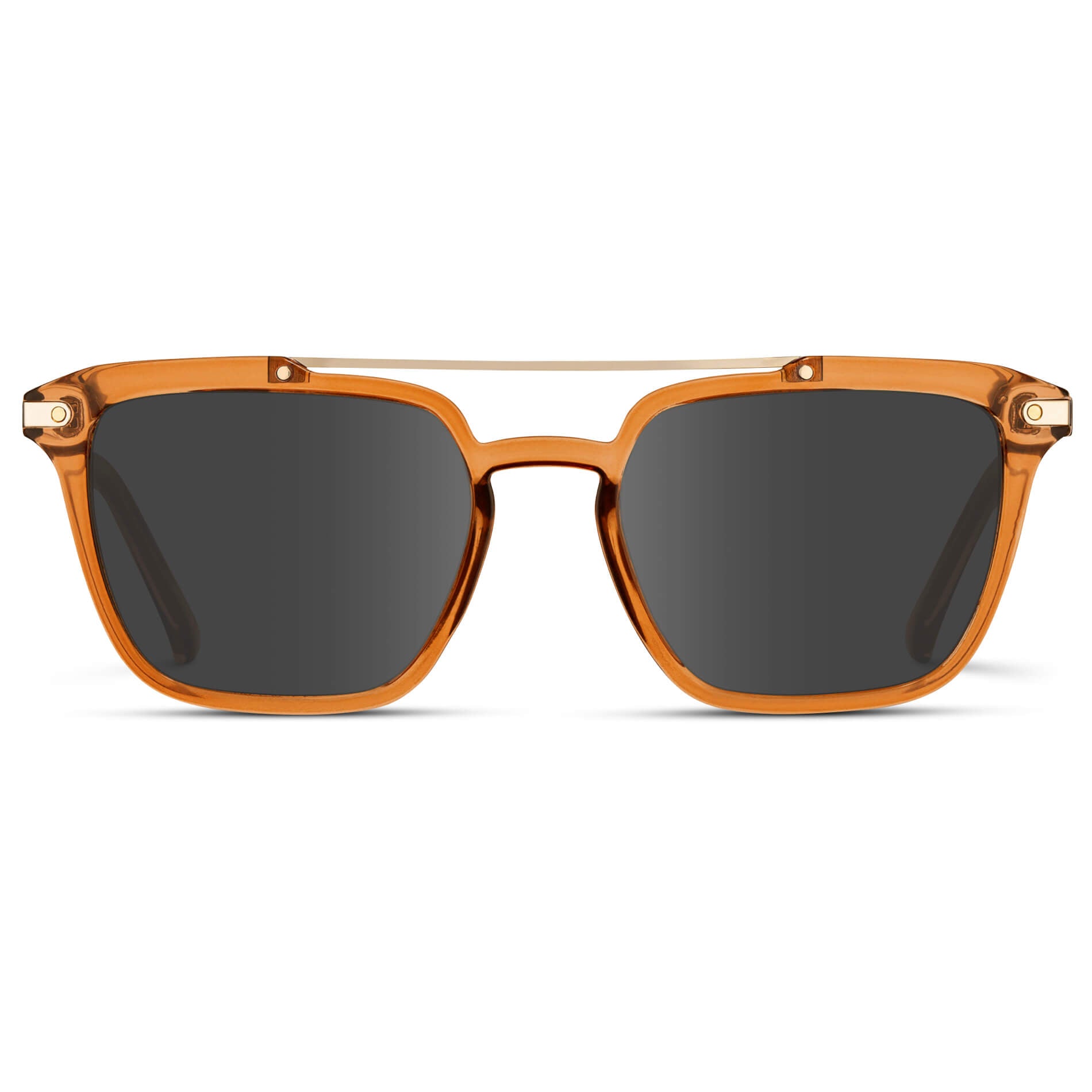 Crystal Brown / Grey Lens || Brown Square Sunglasses with Grey Lenses