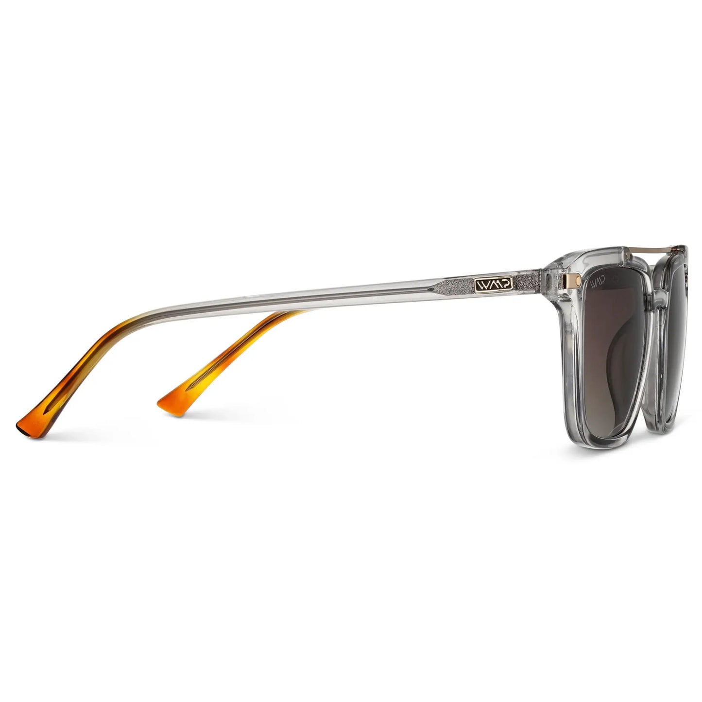 Crystal Ice Grey / Brown Gradient Lens || Men's Grey Square Sunglasses with Brown Polarized Lenses