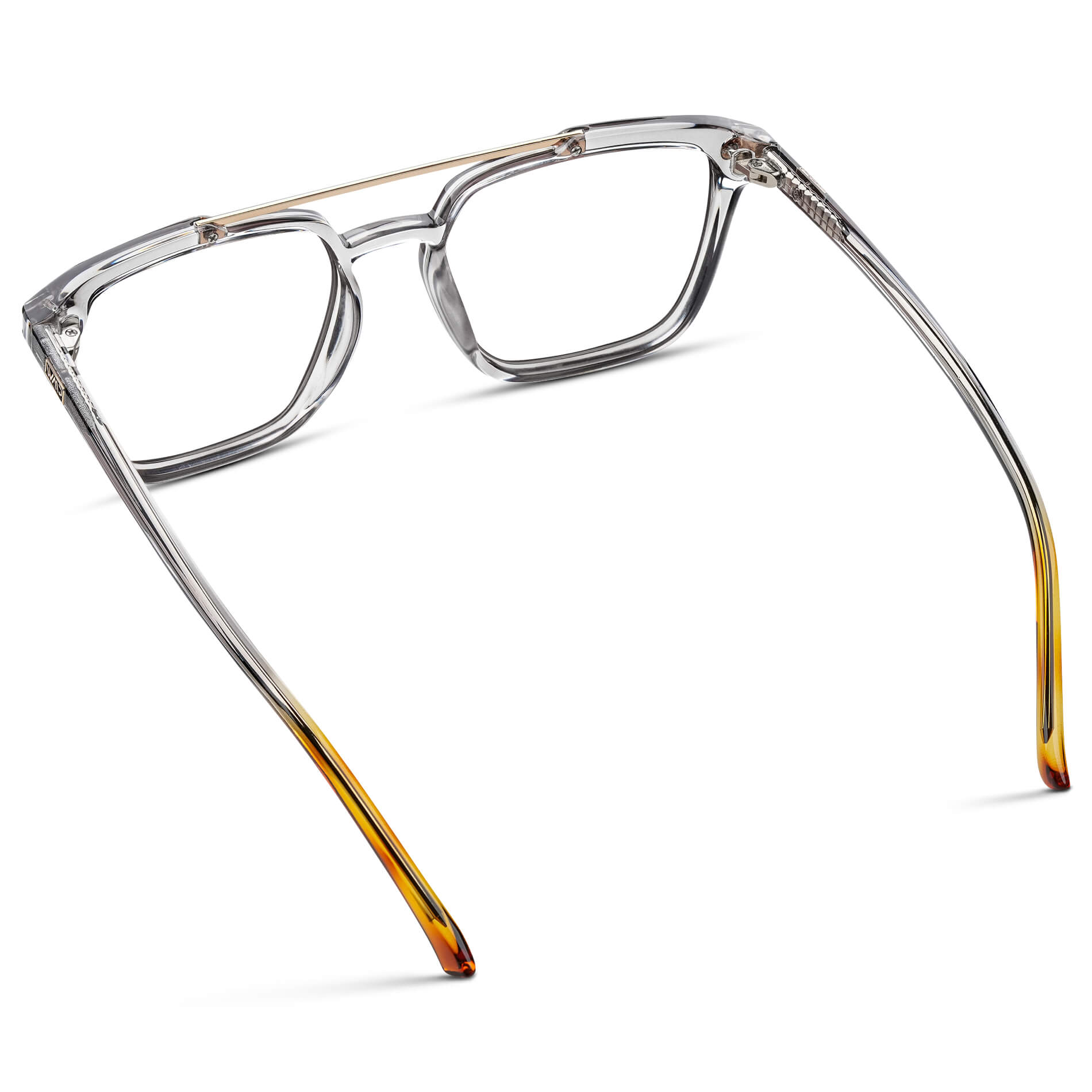 Crystal Ice Grey || Grey Square Eyeglasses with Clear Lenses