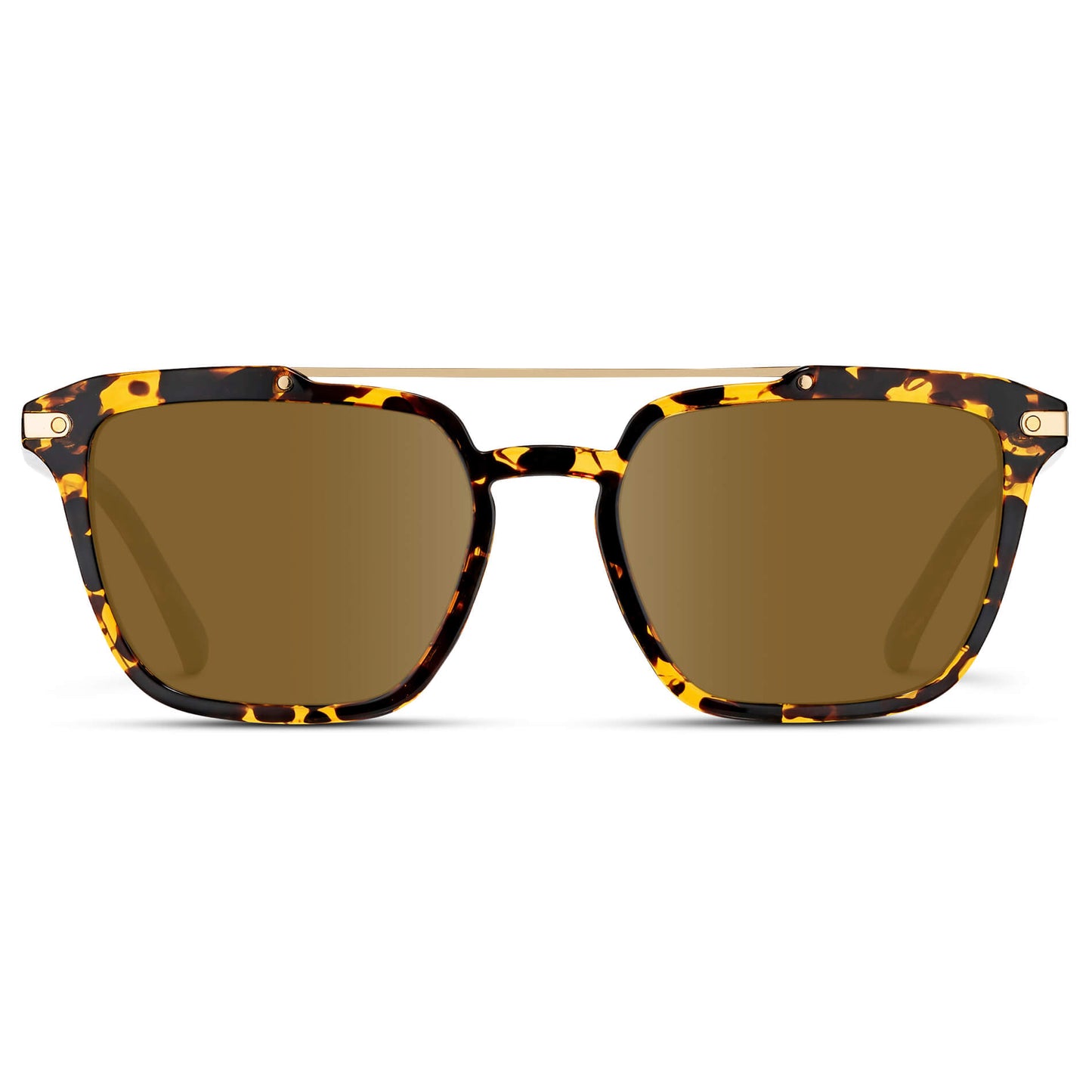 Amber Tortoise / Amber Lens || Brown Tortoise Square Eyeglasses with Brown Lenses