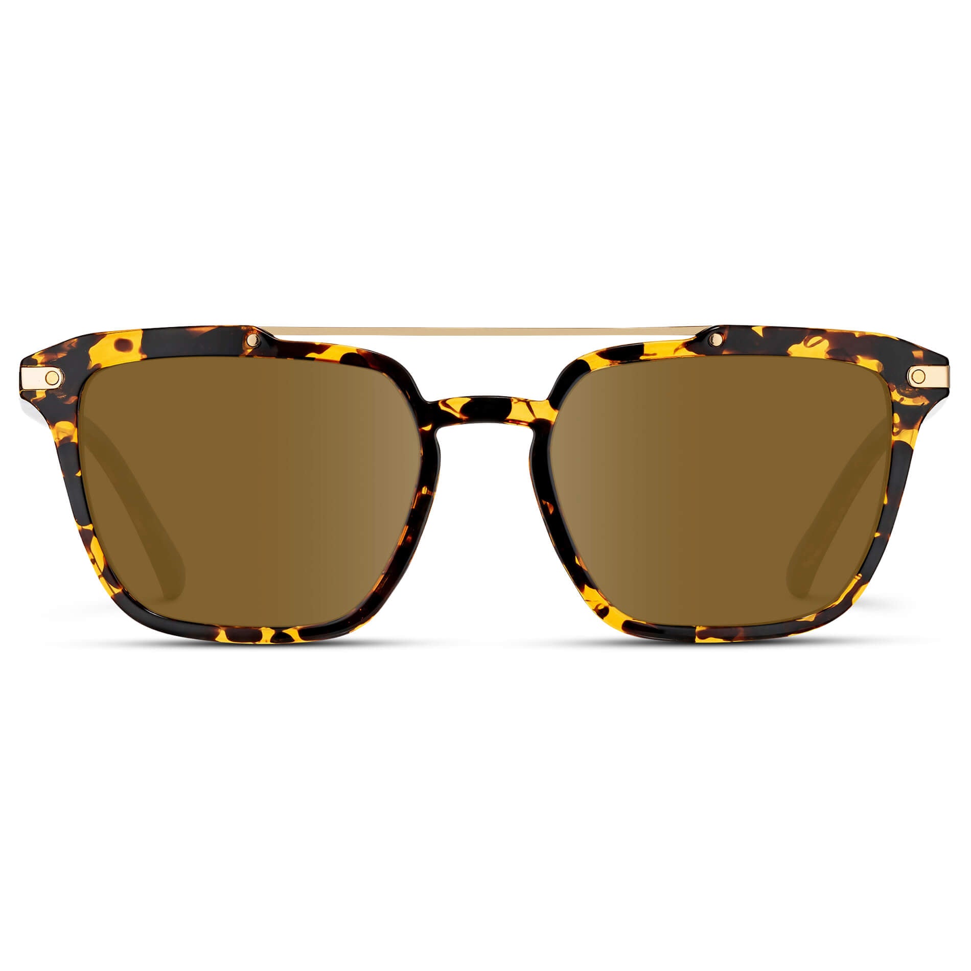 Amber Tortoise / Amber Lens || Brown Tortoise Square Eyeglasses with Brown Lenses
