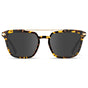 Amber Tortoise / Grey || Men's Square Double Bridge Prescription Sunglasses with Amber Tortoise Frame and Grey Lenses on a white background