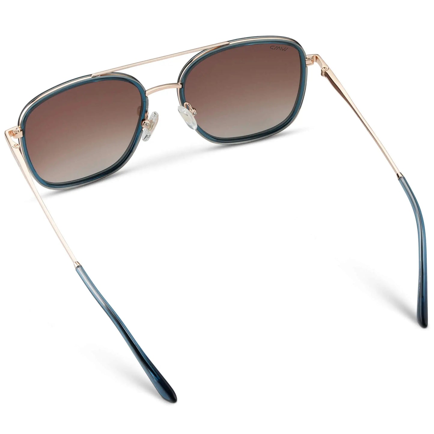 Crystal Cobalt / Gradient Brown Lens || Blue Aviator Frame Sunglasses with Brown Polarized Lenses