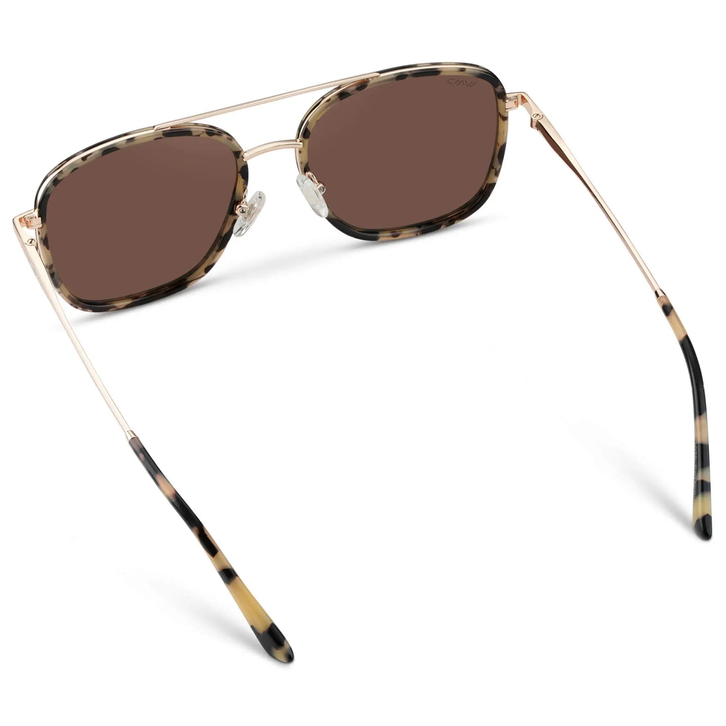 Beige Tortoise / Brown Lens || Brown Tortoise Aviator Frame Sunglasses with Brown Polarized Lenses