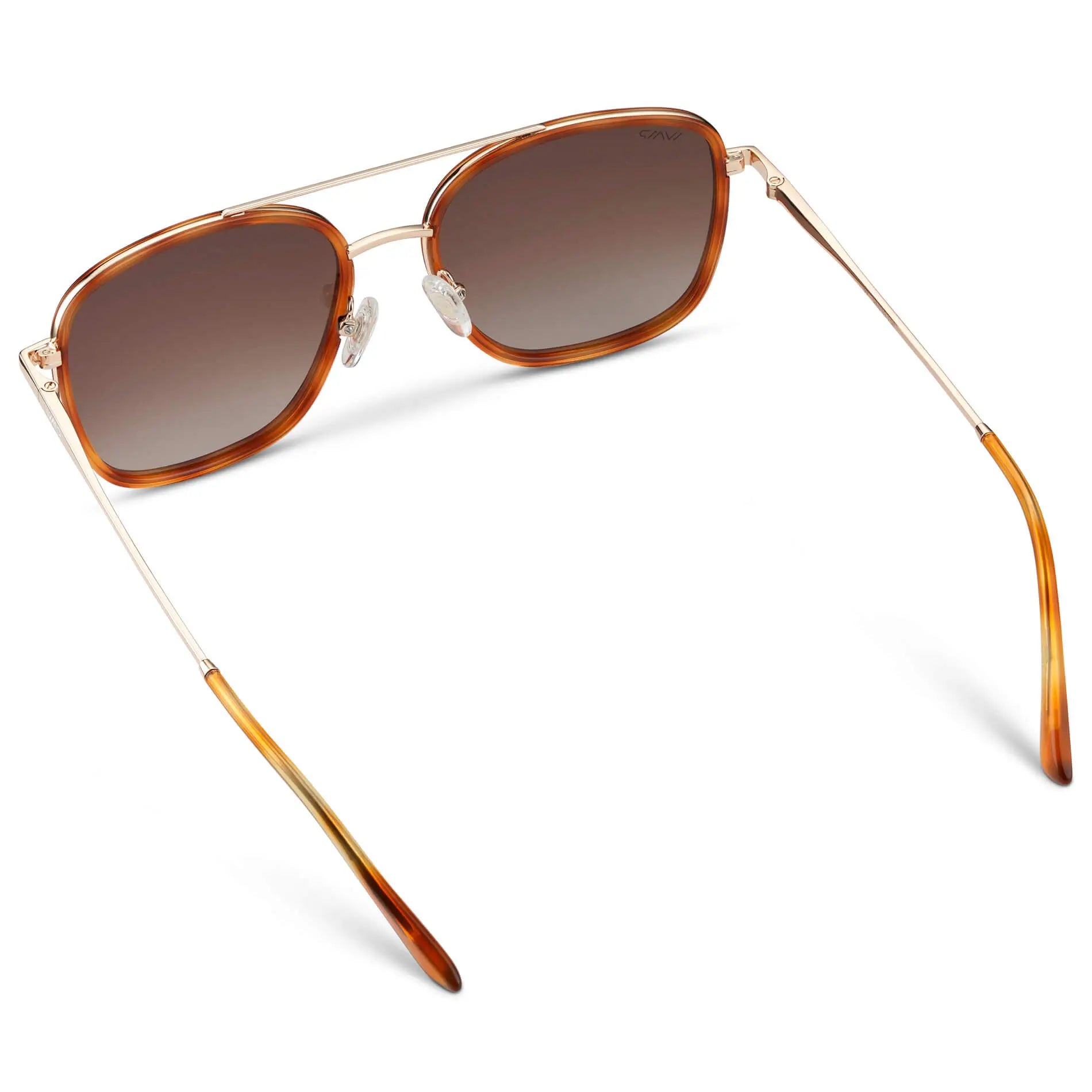 Sunset Tortoise / Gradient Brown Lens || Brown Tortoise Aviator Frame Sunglasses with Brown Polarized Lenses
