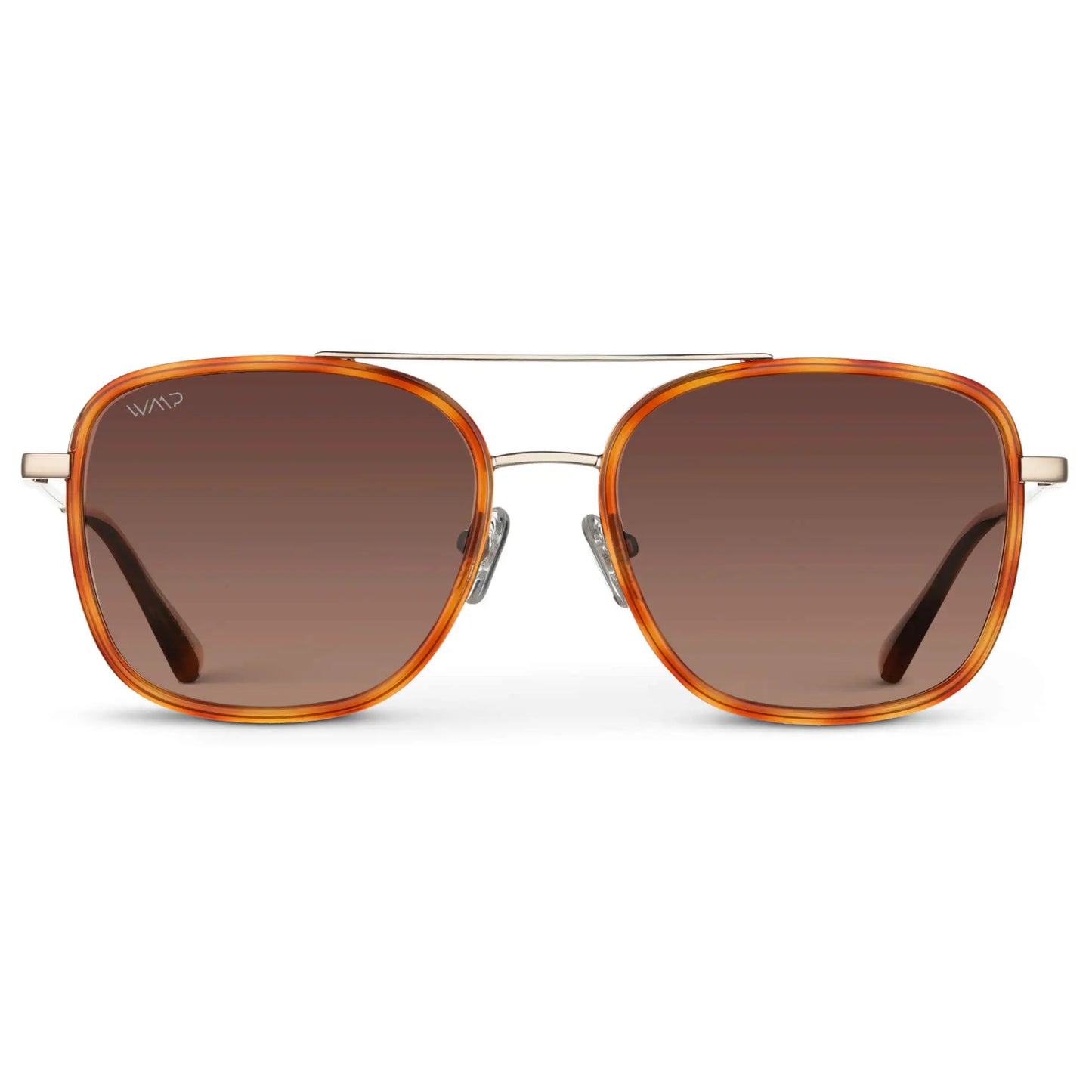 Sunset Tortoise / Gradient Brown Lens || Brown Tortoise Aviator Frame Sunglasses with Brown Polarized Lenses