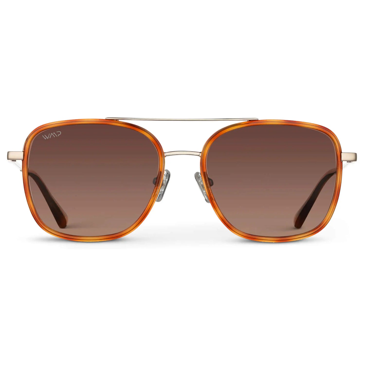 Sunset Tortoise / Gradient Brown Lens || Brown Tortoise Aviator Frame Sunglasses with Brown Polarized Lenses