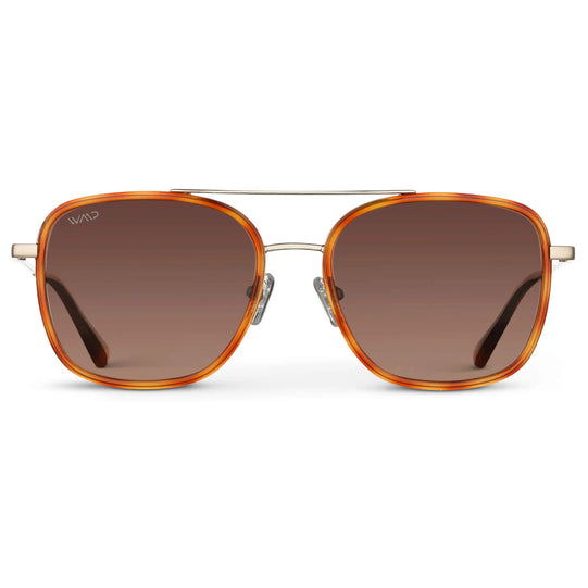 Sunset Tortoise / Gradient Brown Lens || Brown Tortoise Aviator Frame Sunglasses with Brown Polarized Lenses