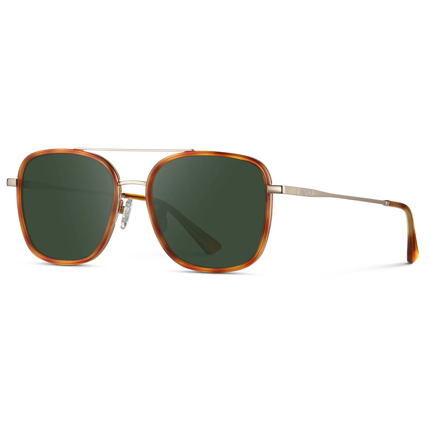Sunset Tortoise / G15 || Women's Oversized Prescription Sunglasses with Sunset Tortoise Acetate Frame, Gold Stainless Steel Temples and Green Prescription Lens