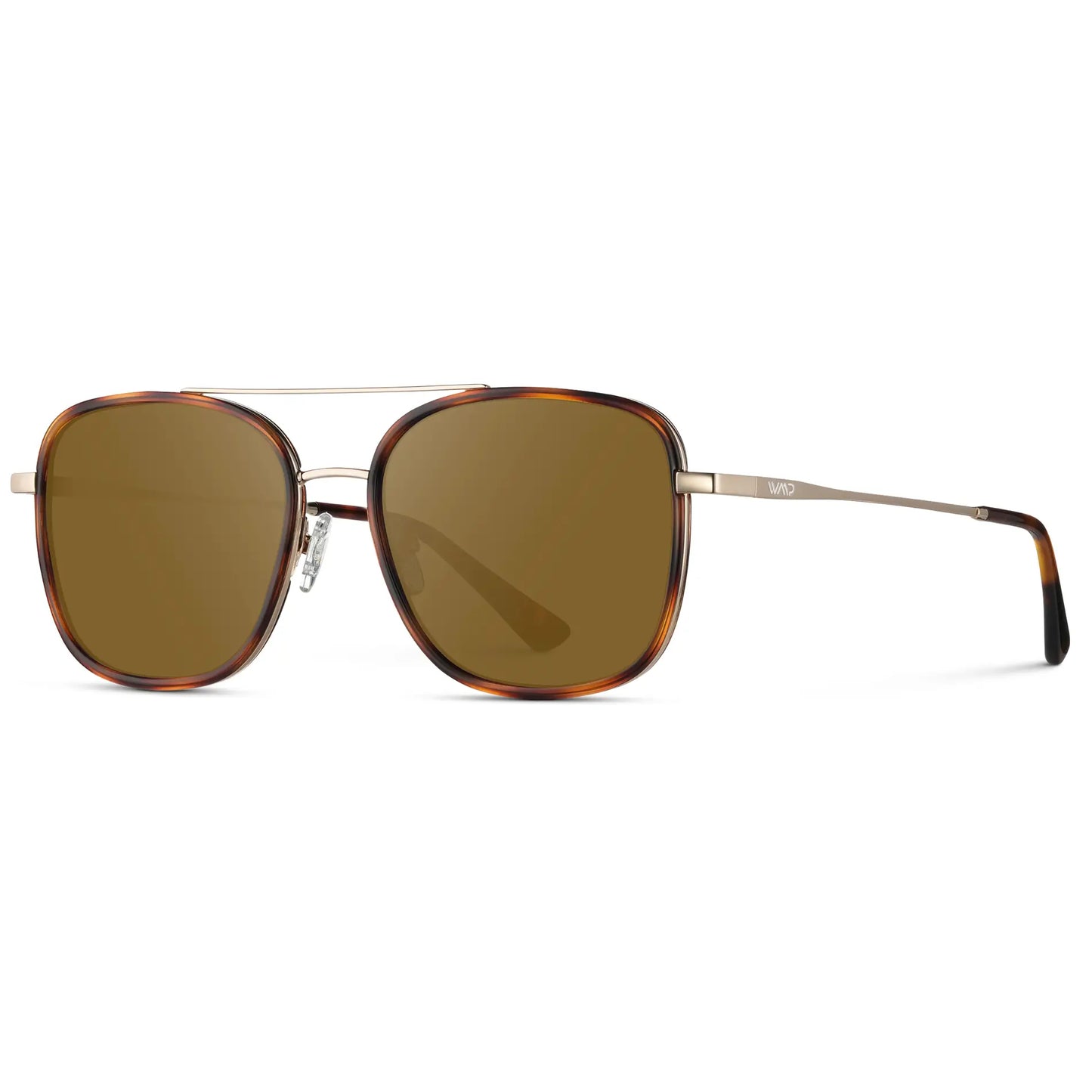 Brown Tortoise / Amber || Women's Oversized Square Aviator Prescription Eyeglasses with Brown Tortoise Acetate and Stainless Steel Frame and Brown Lenses