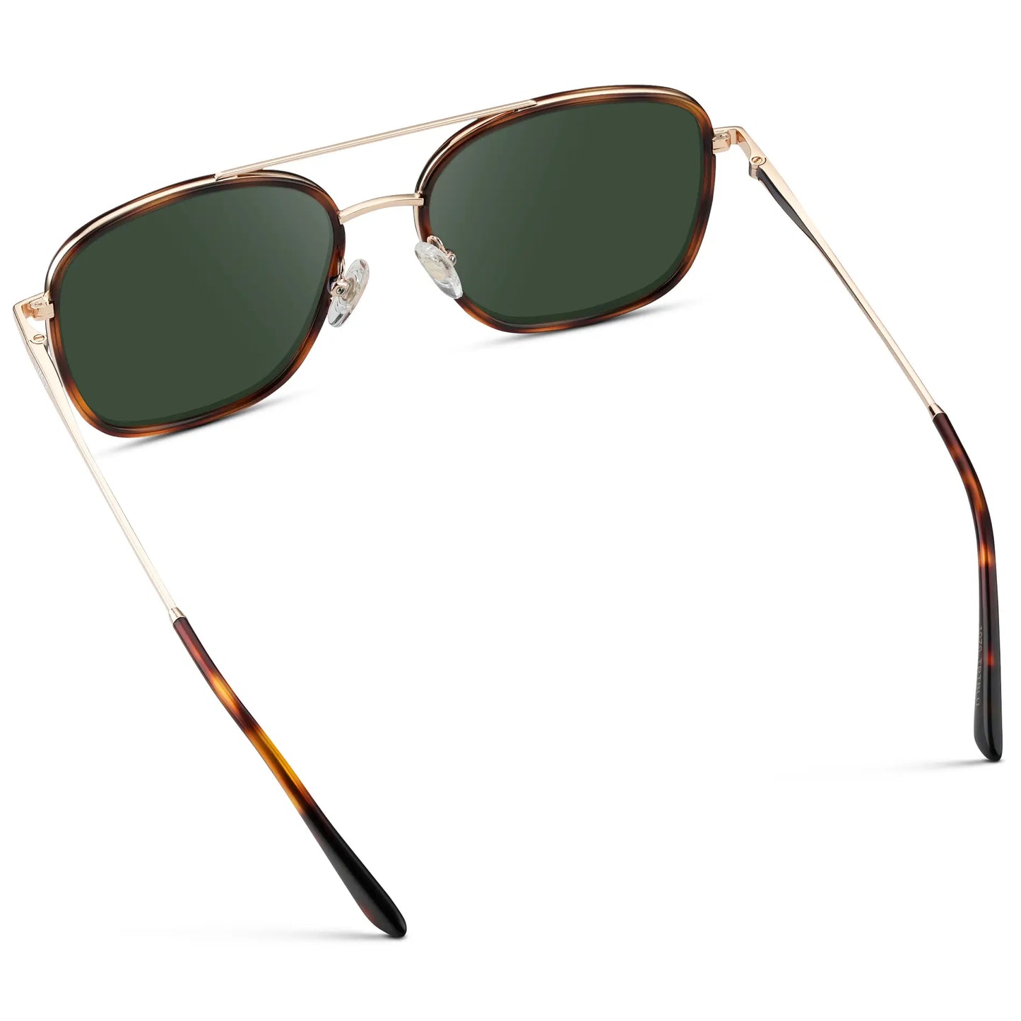 Brown Tortoise / G15 || Women's Oversized Square Aviator Prescription Eyeglasses with Brown Tortoise Acetate and Stainless Steel Frame and Green Lenses