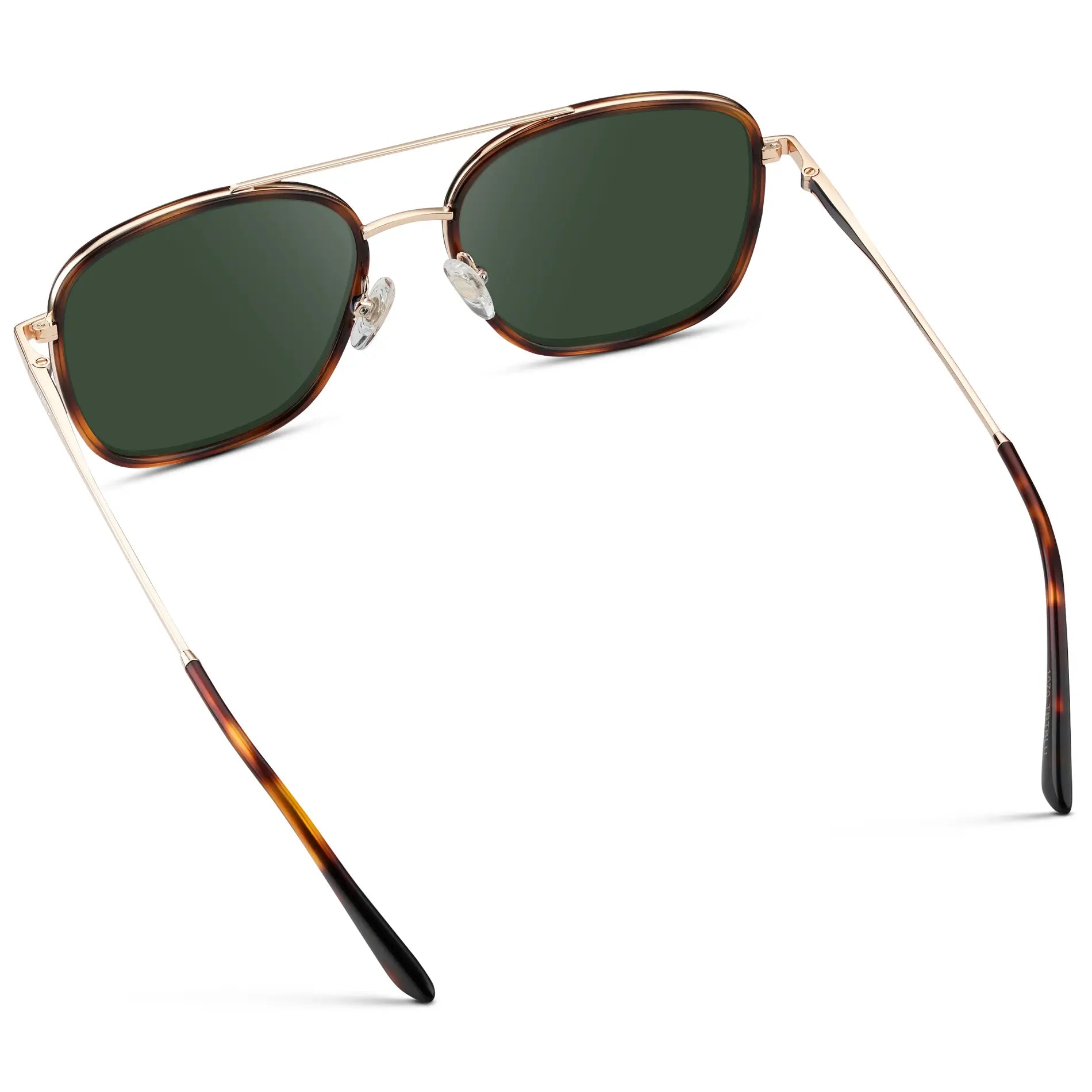 Brown Tortoise / G15 || Women's Oversized Square Aviator Prescription Eyeglasses with Brown Tortoise Acetate and Stainless Steel Frame and Green Lenses