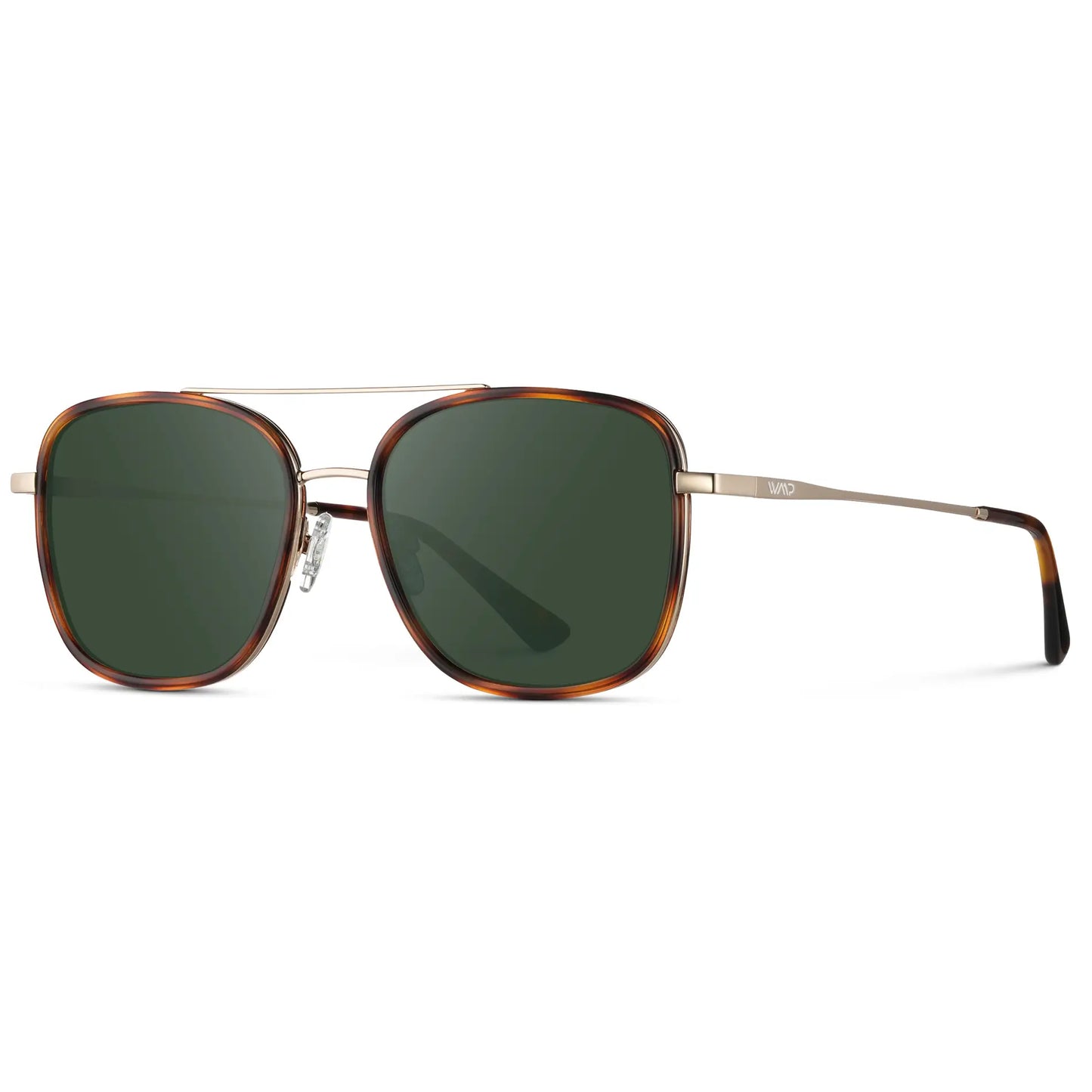 Brown Tortoise / G15 || Women's Oversized Square Aviator Prescription Eyeglasses with Brown Tortoise Acetate and Stainless Steel Frame and Green Lenses