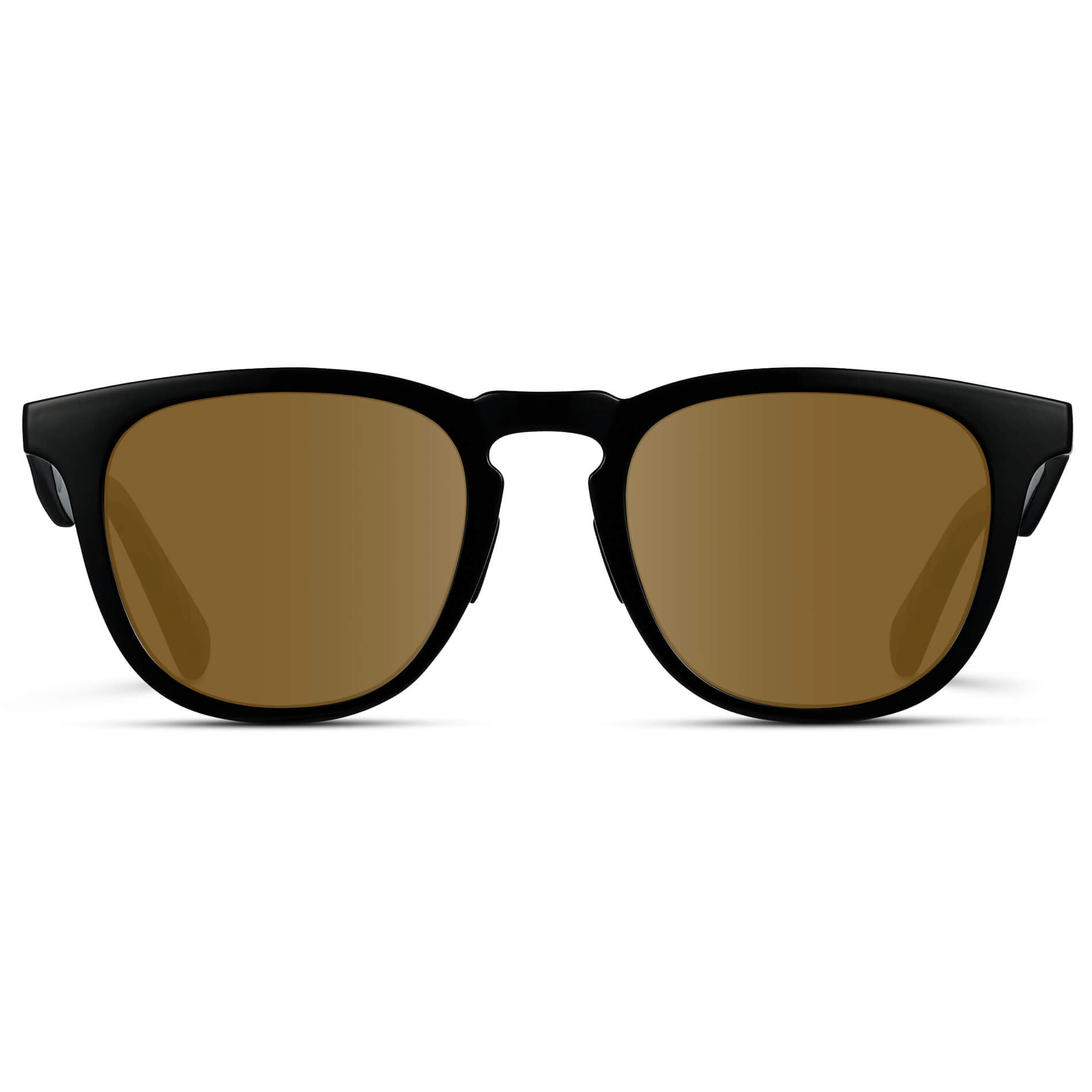 Black / Amber Lens || Black Round Frame Glasses with Brown Prescription Lenses