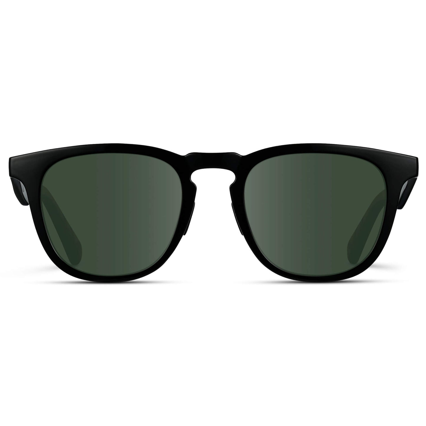 Black / G15 Lens || Black Round Frame Glasses with Green Prescription Lenses