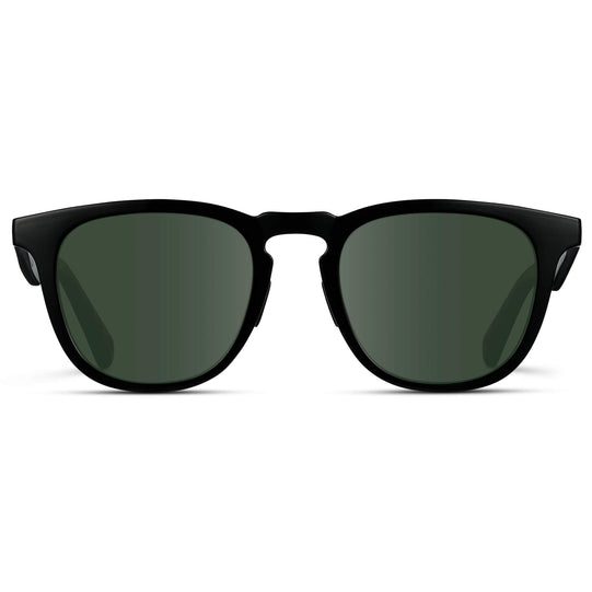 Black / G15 Lens || Black Round Frame Glasses with Green Prescription Lenses