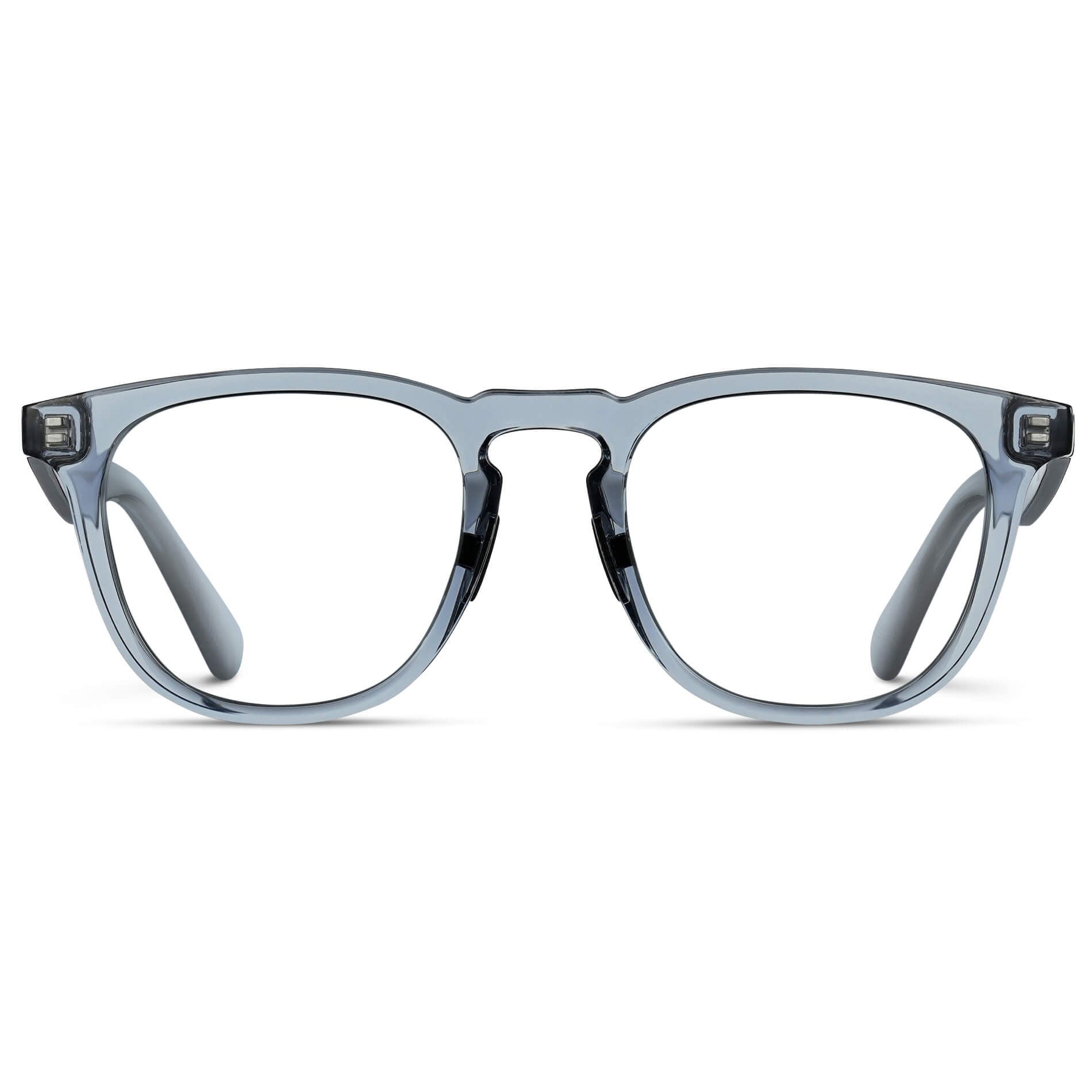 Denim Blue || Blue Round Frame Glasses with Clear Lenses