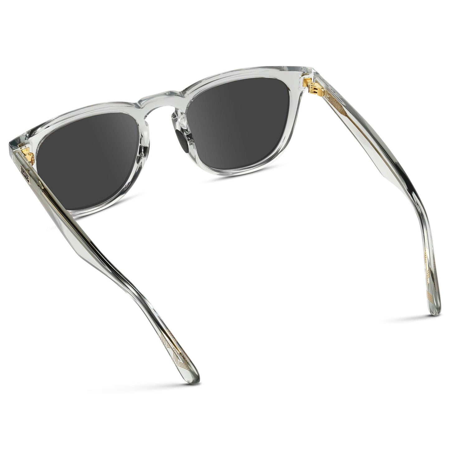 Crystal Ice Grey / Grey Lens || Clear Round Frame Glasses with Grey Lenses