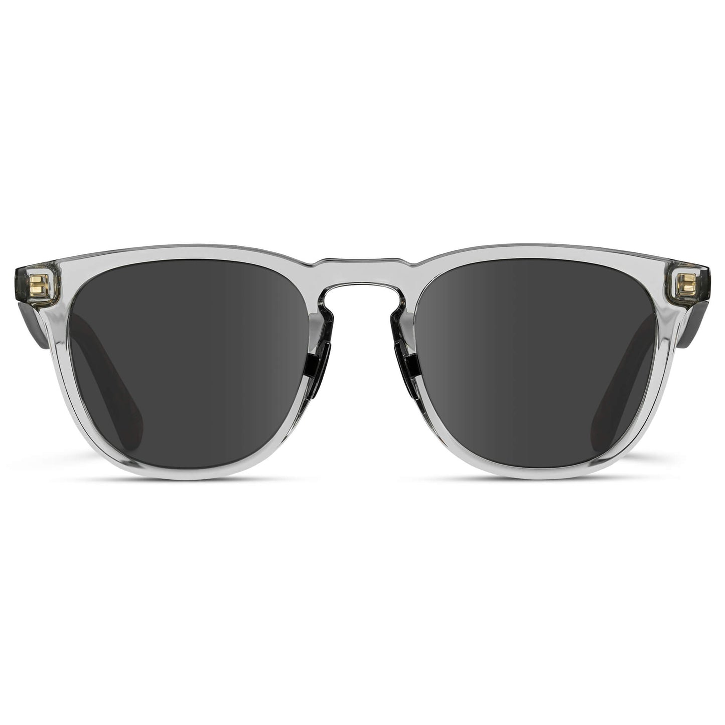 Crystal Ice Grey / Grey Lens || Clear Round Frame Glasses with Grey Lenses