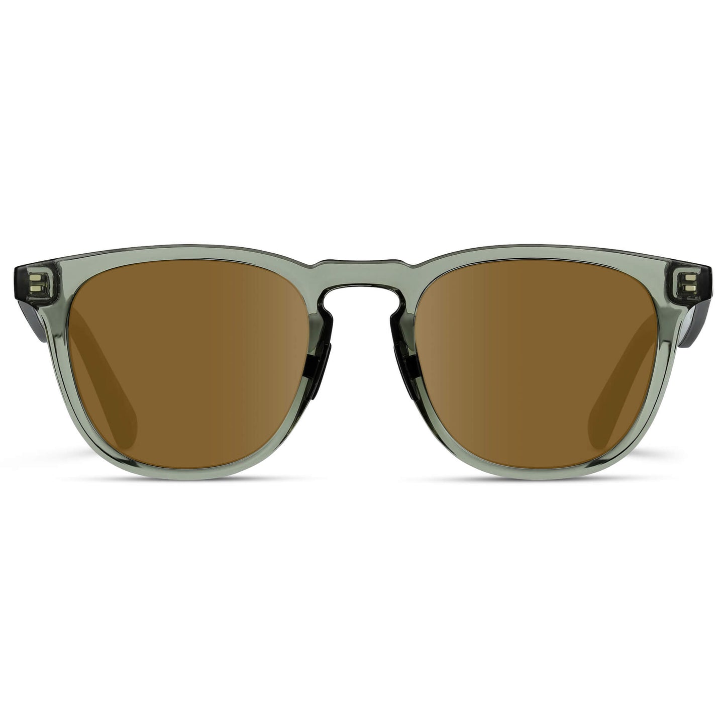 Crystal Agave Green / Amber Lens || Green Round Frame Glasses with Brown Prescription Lenses