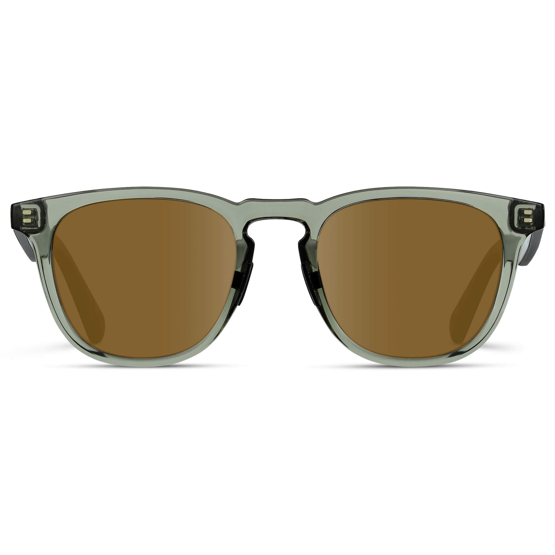 Crystal Agave Green / Amber Lens || Green Round Frame Glasses with Brown Prescription Lenses