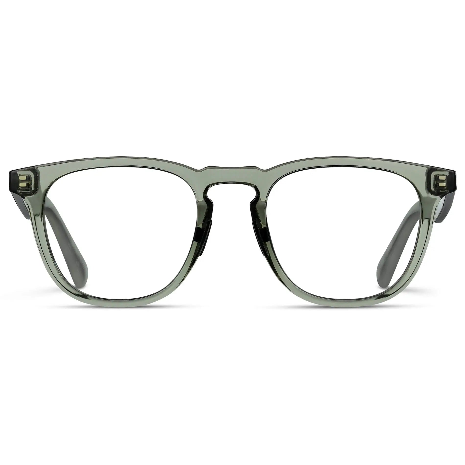 Crystal Agave Green || Men's Round Prescription Glasses with Crystal Agave Green Frame and Clear Lenses on a white background 