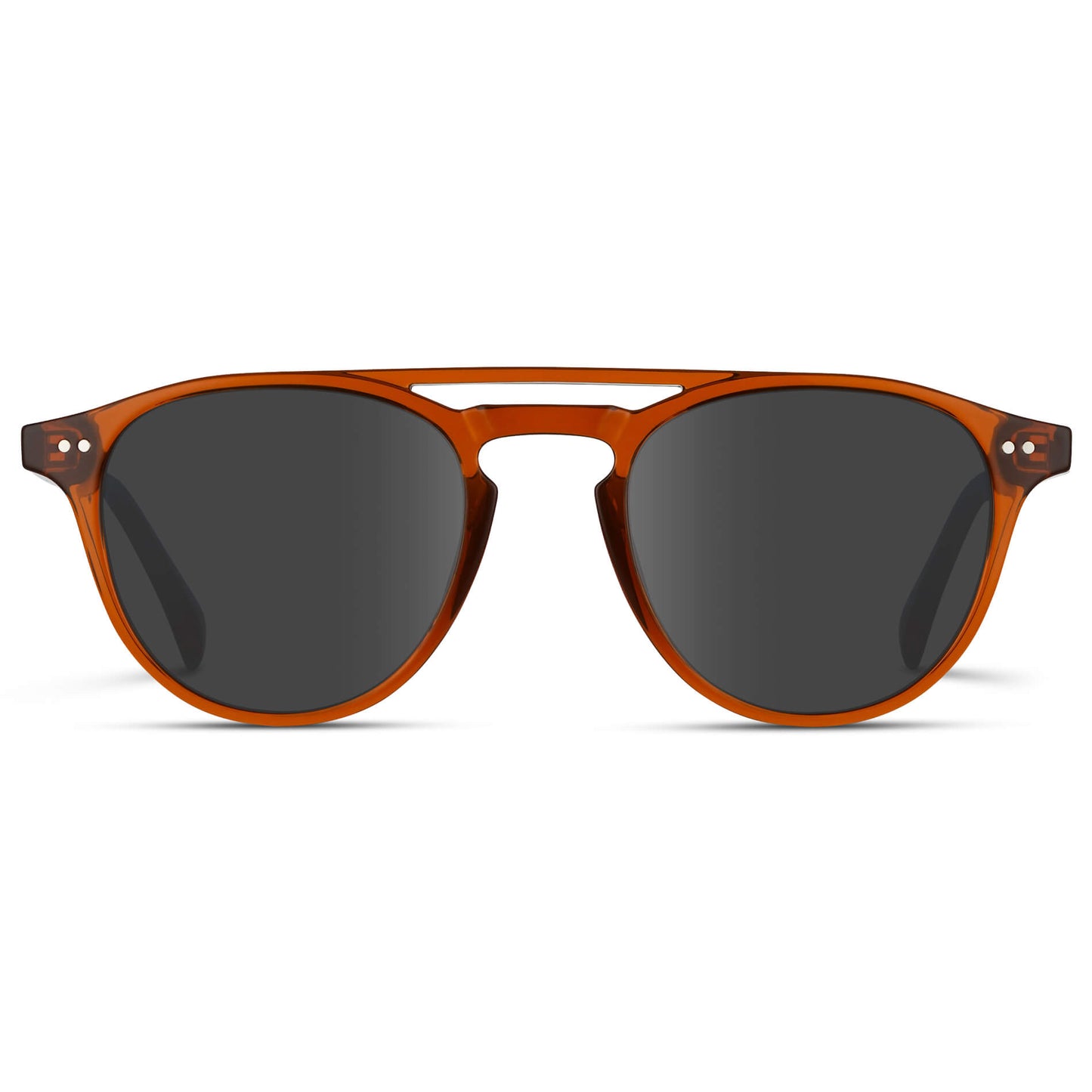 Desert Orange / Grey Lens || Orange Round Frame Eyeglasses with Prescription Sunglass Grey lenses