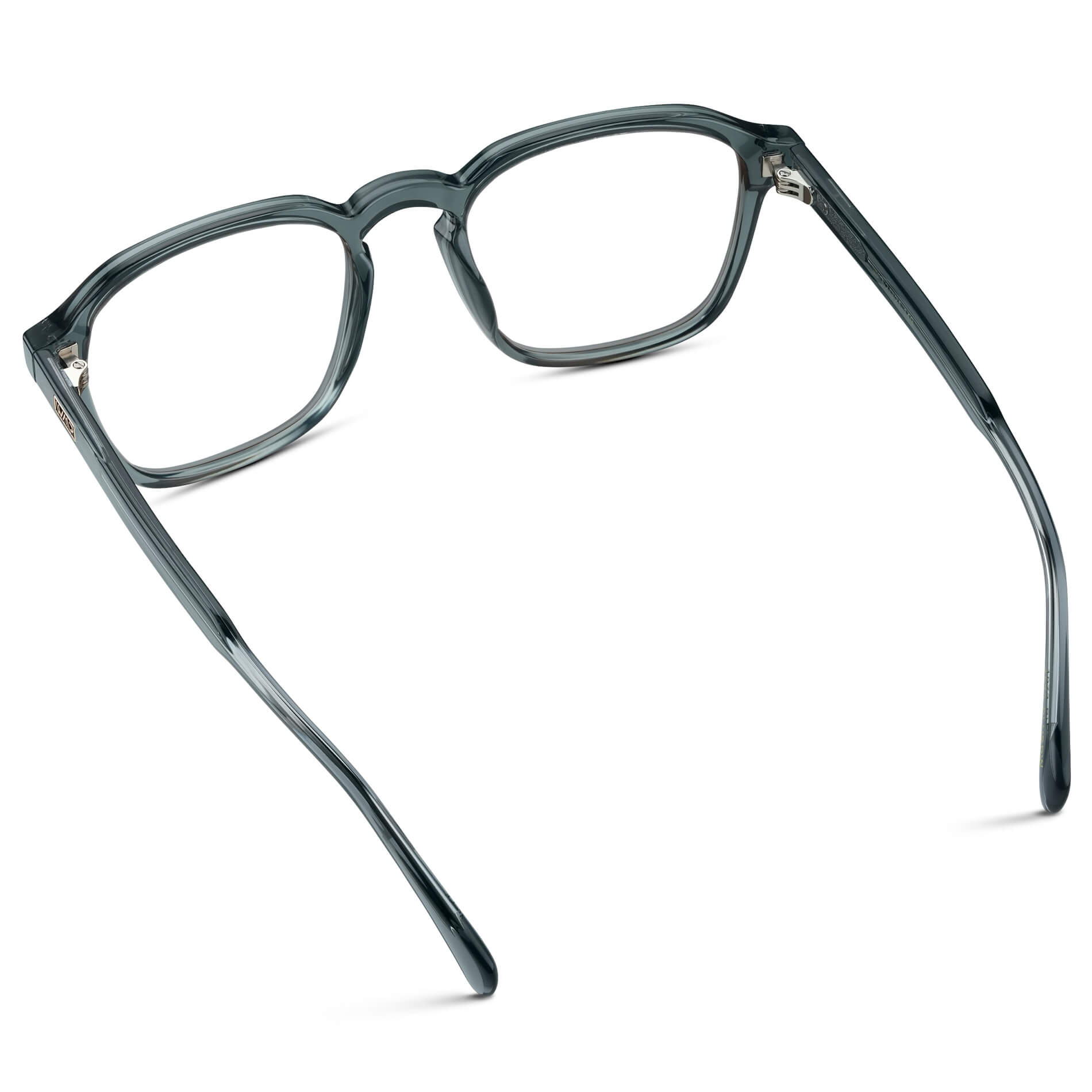 Crystal Stone Blue || Blue Square Frame with Clear Prescription Lenses