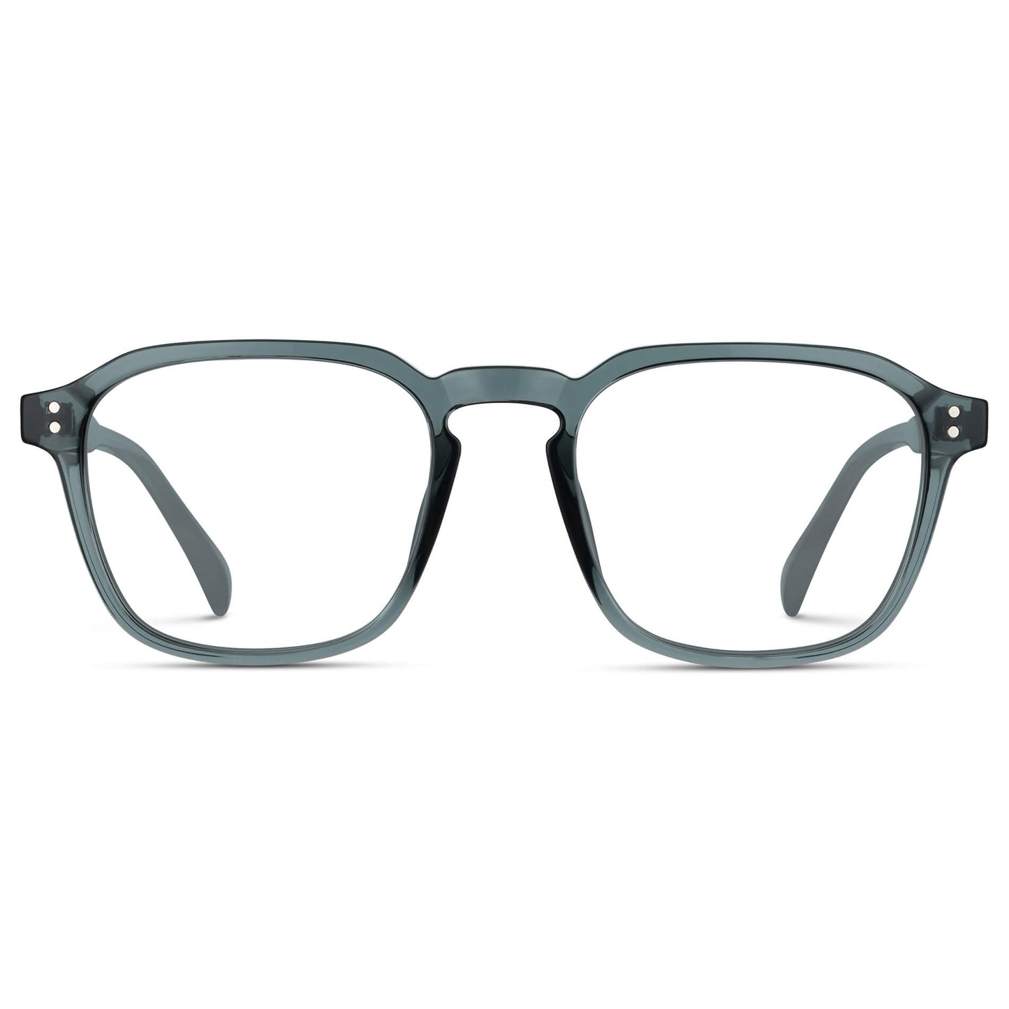 Crystal Stone Blue || Blue Square Frame with Clear Prescription Lenses
