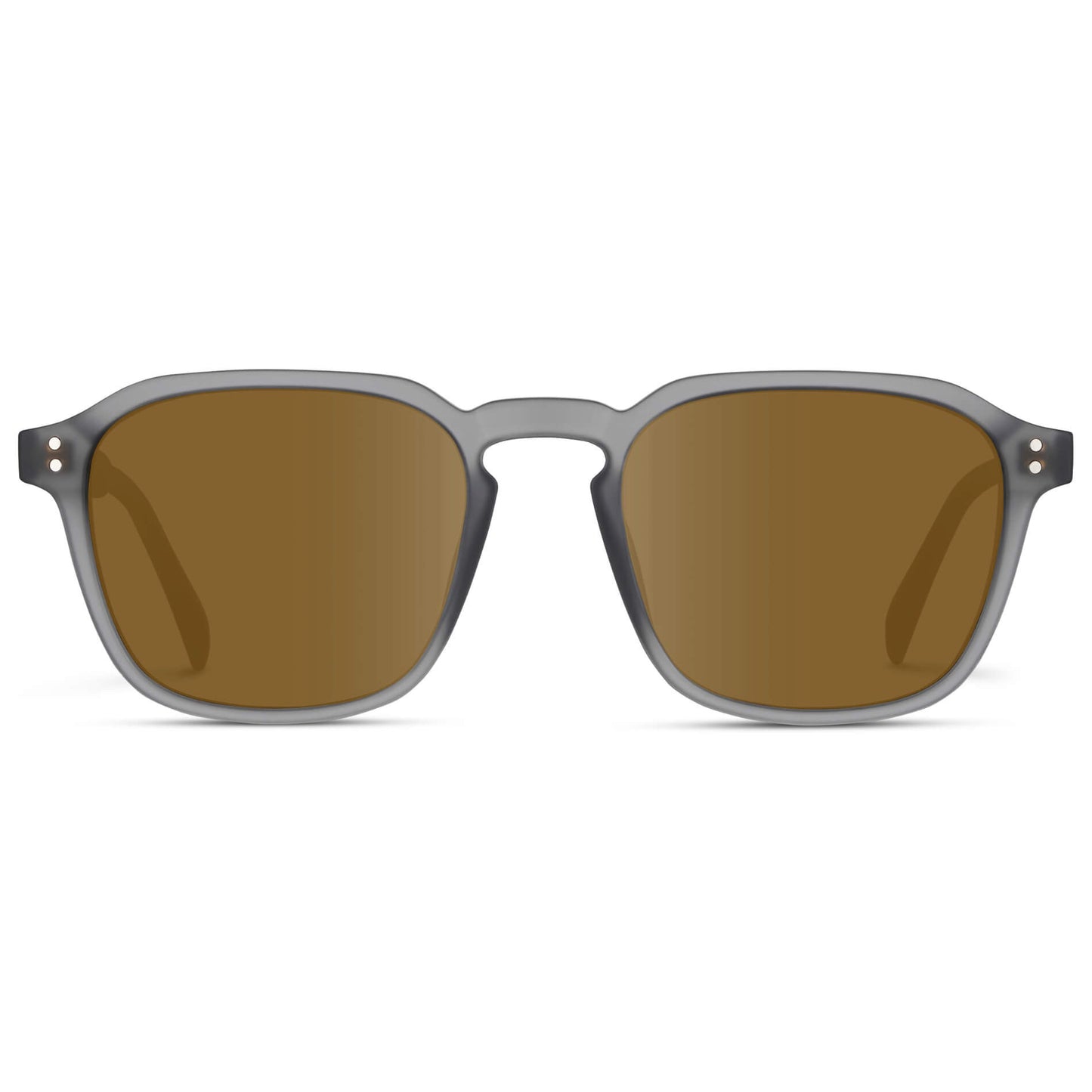 Moonrock Grey / Amber Lens || Grey Square Frame with Brown Prescription Sunglass Lenses