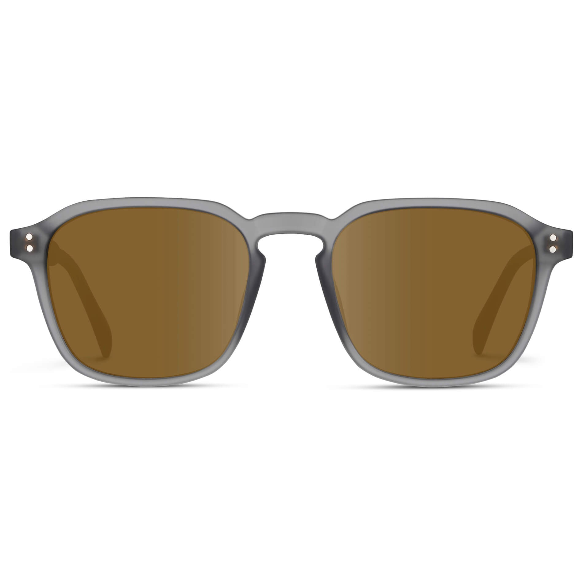 Moonrock Grey / Amber Lens || Grey Square Frame with Brown Prescription Sunglass Lenses
