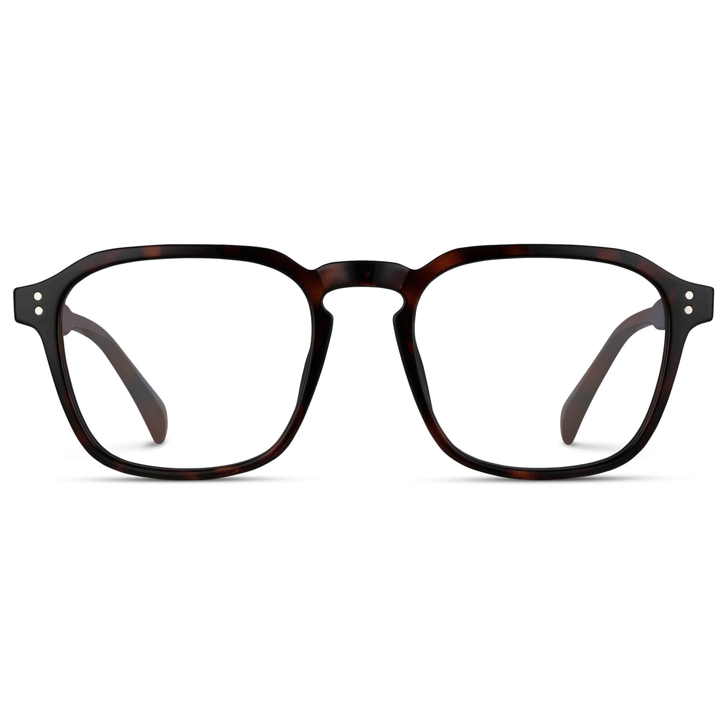 Brown Tortoise || Tortoise Square Frame with Clear Prescription Lenses