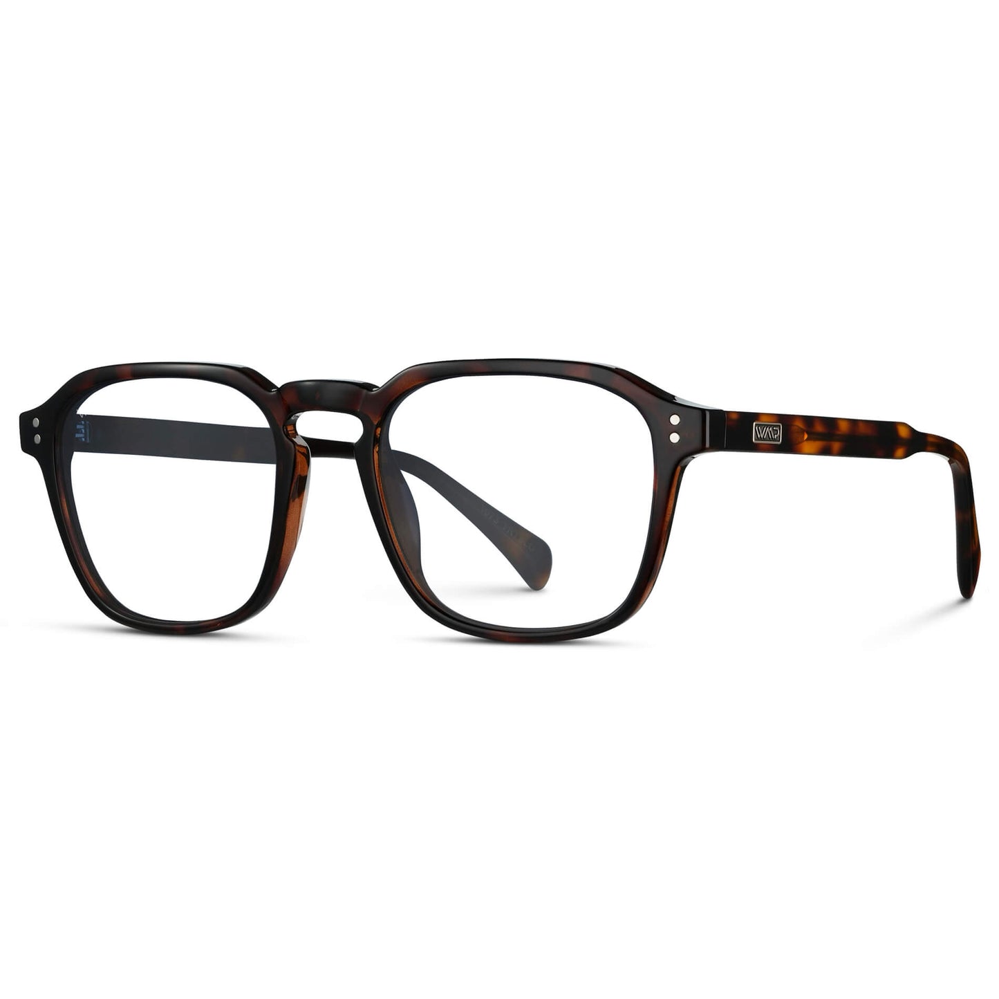 Brown Tortoise || Tortoise Square Frame with Clear Prescription Lenses