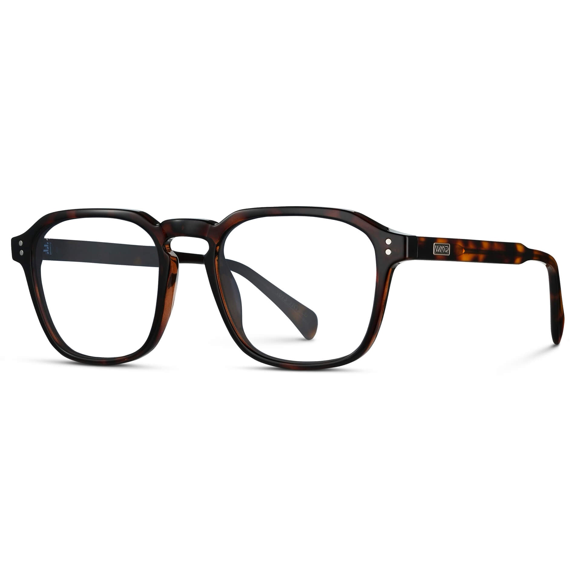 Brown Tortoise || Tortoise Square Frame with Clear Prescription Lenses